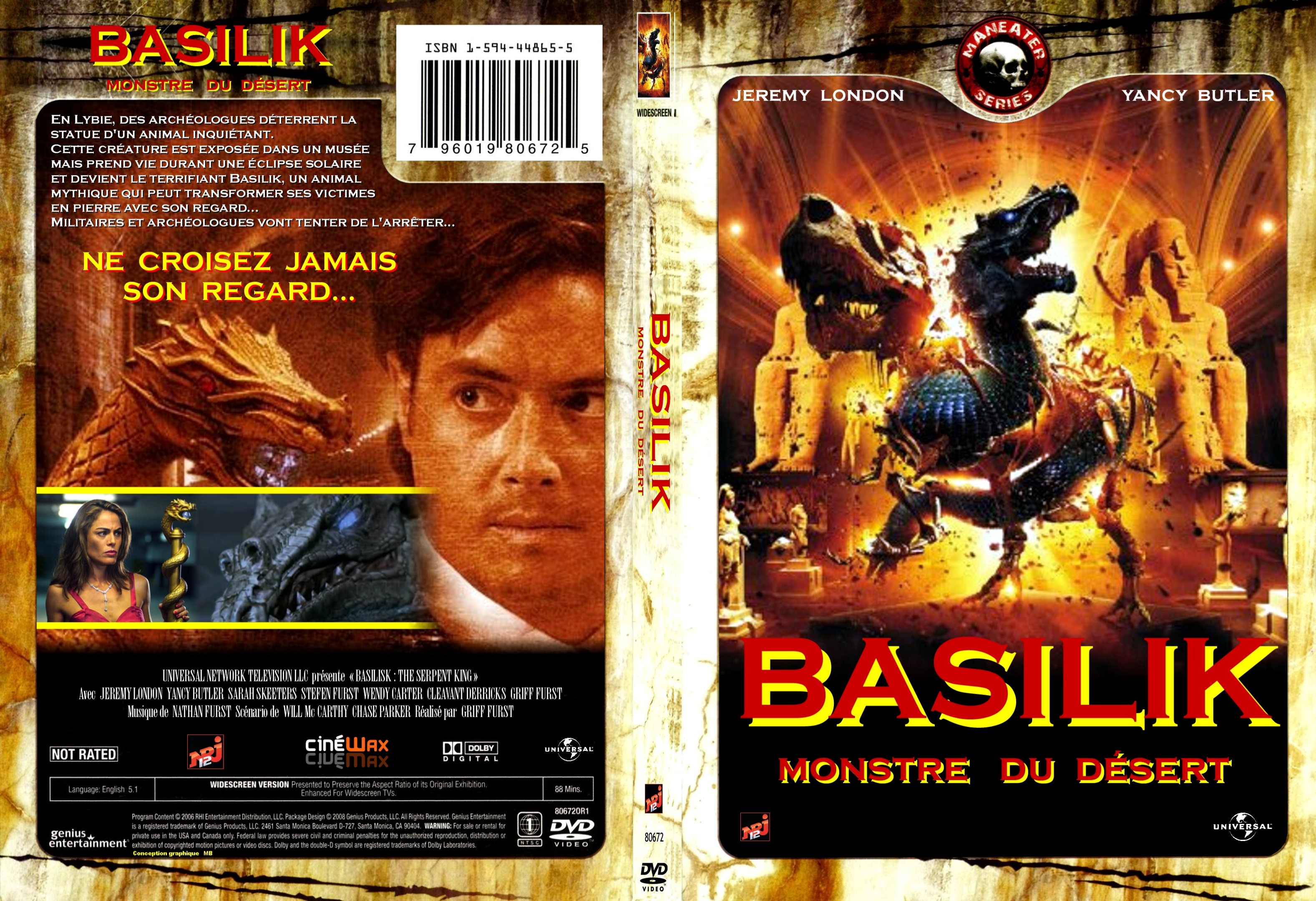 Jaquette DVD Basilik monstre du desert custom - SLIM