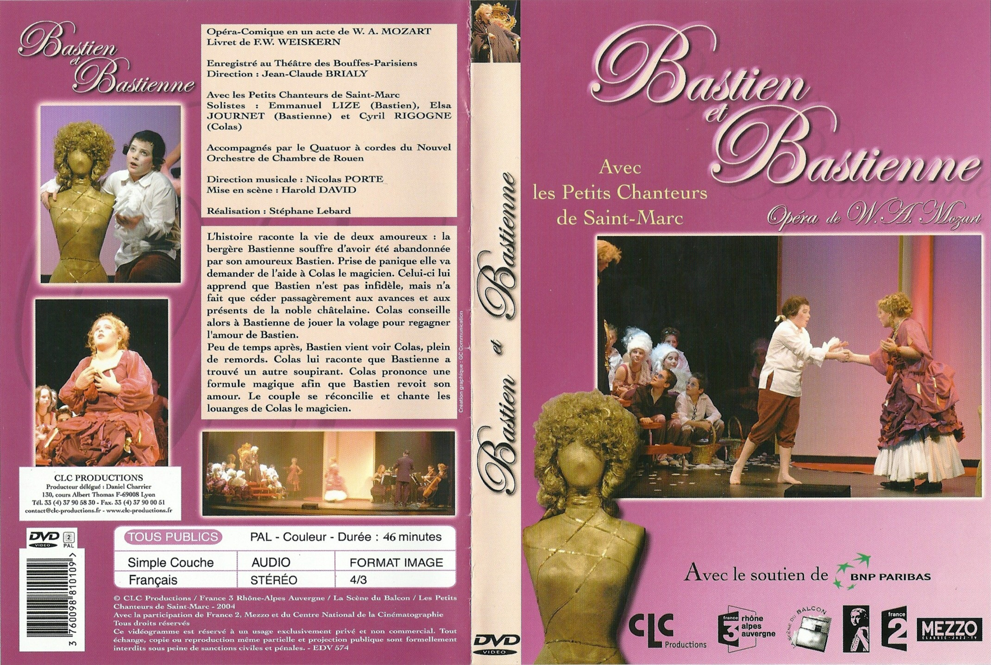 Jaquette DVD Bastien et Bastienne