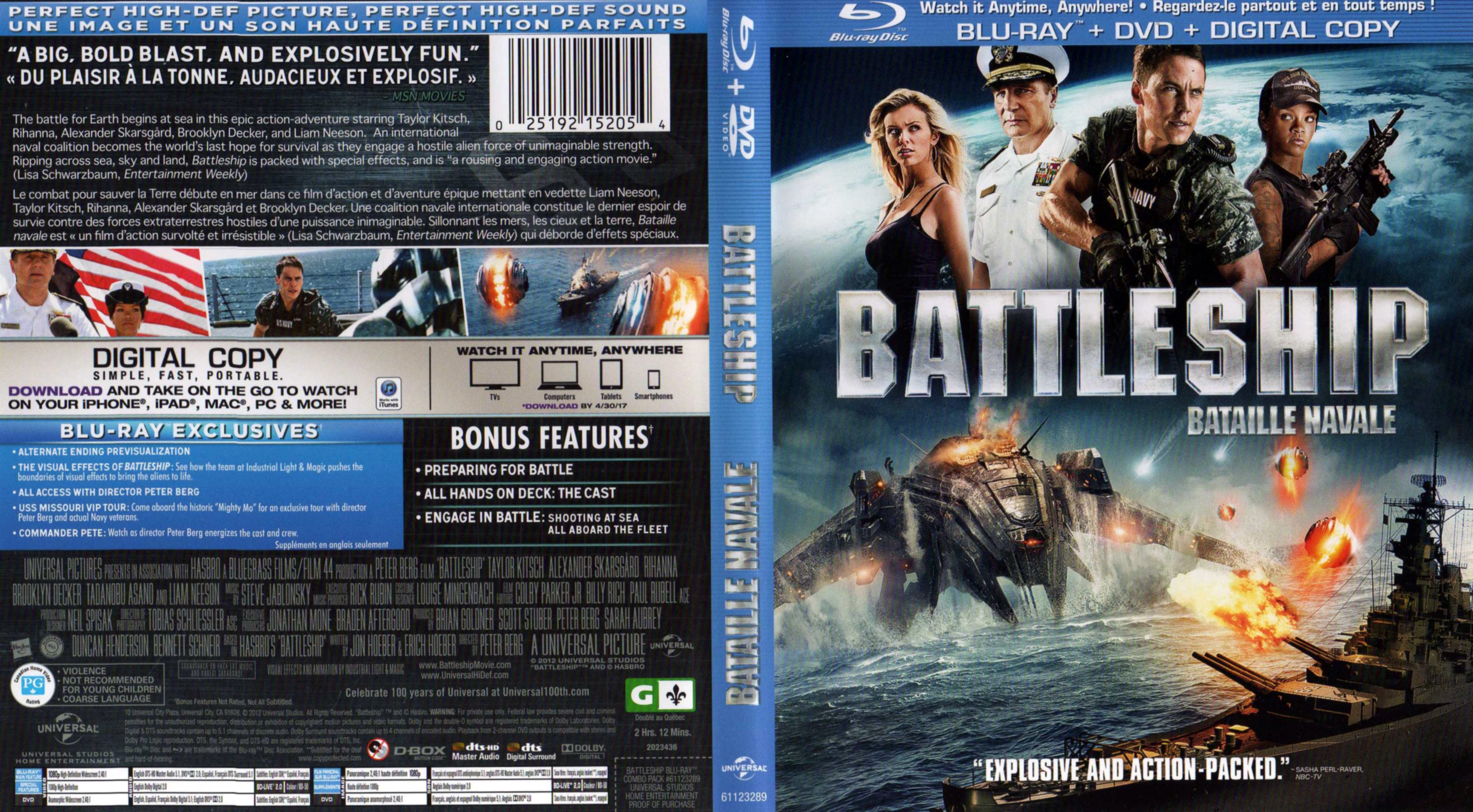 Jaquette DVD Bataille Navale - Battleship (Canadienne) (BLU-RAY)