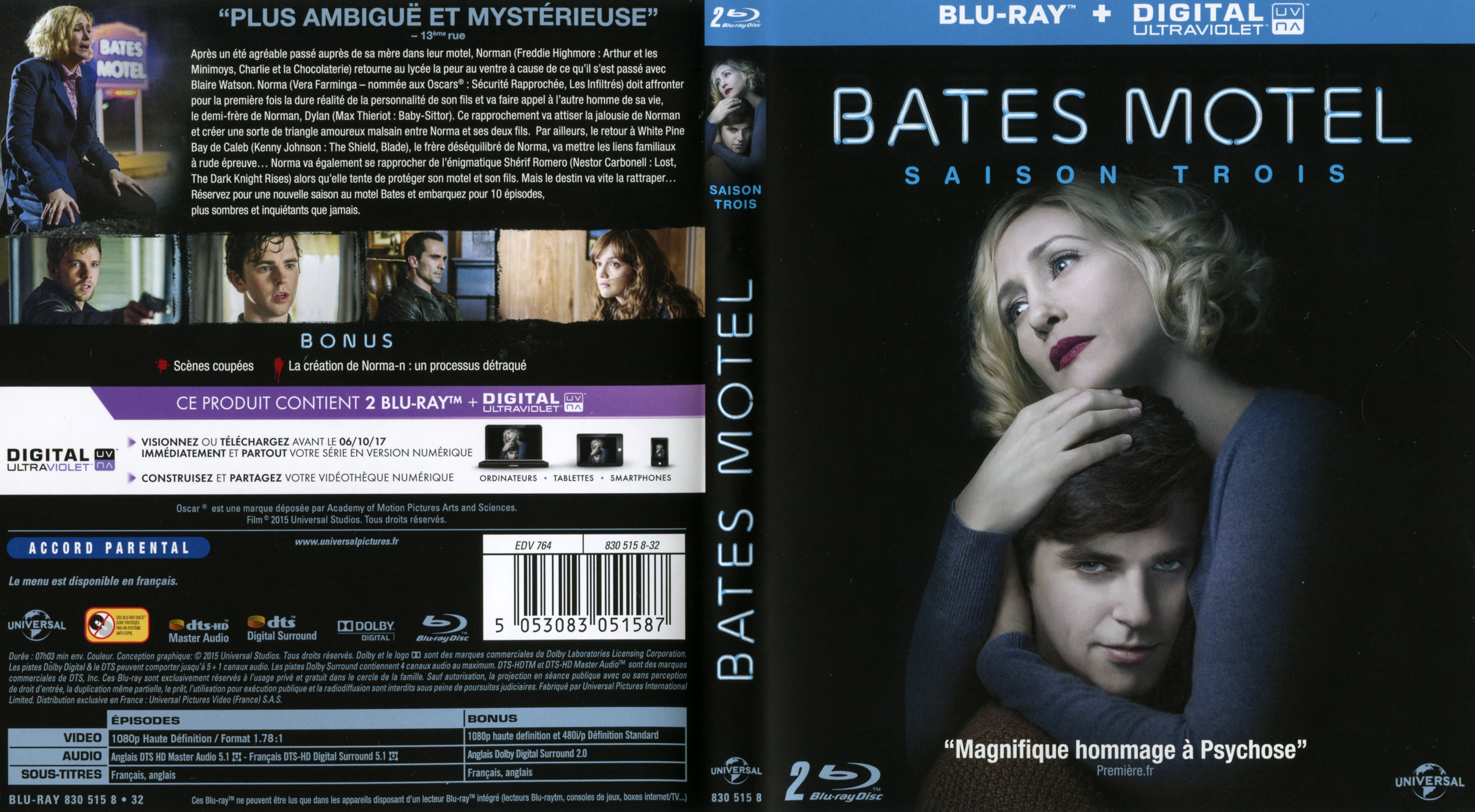 Jaquette DVD Bates motel Saison 3 (BLU-RAY)
