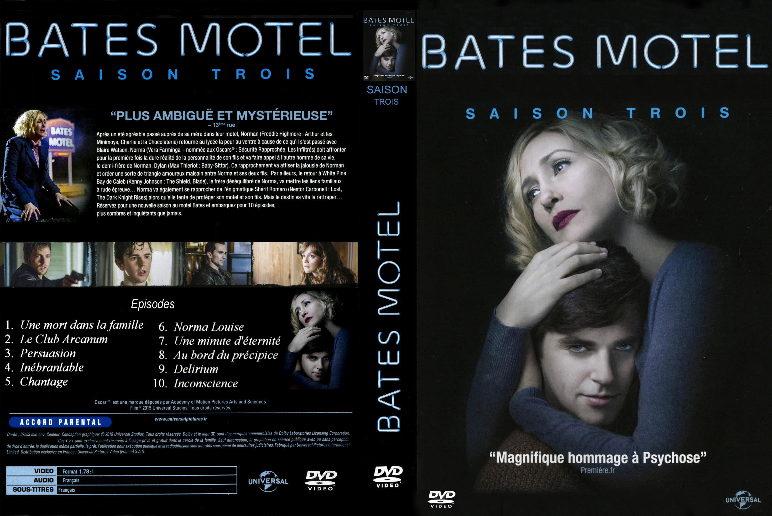 Jaquette DVD Bates motel Saison 3 custom