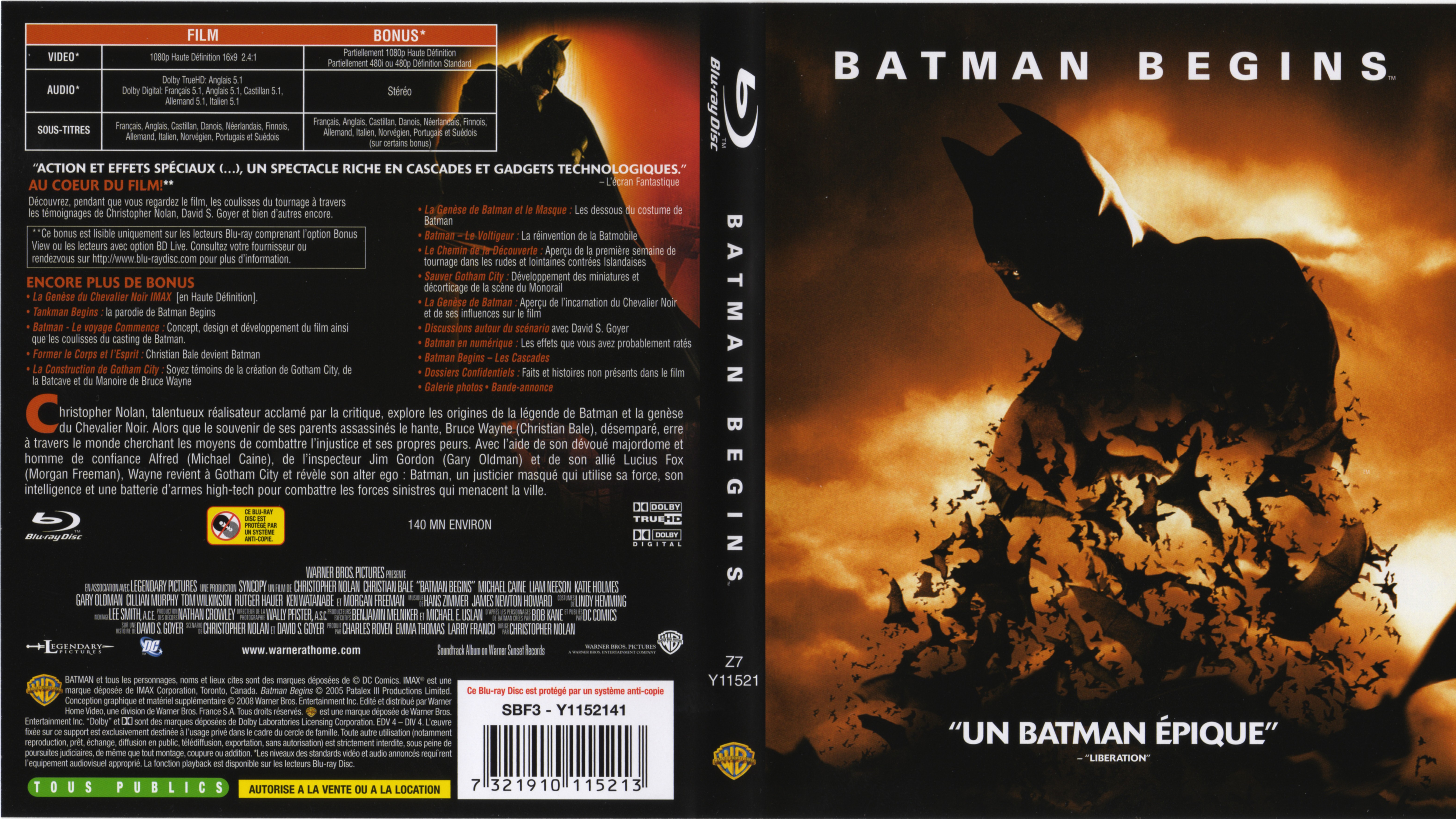 Jaquette DVD Batman Begins (BLU-RAY)