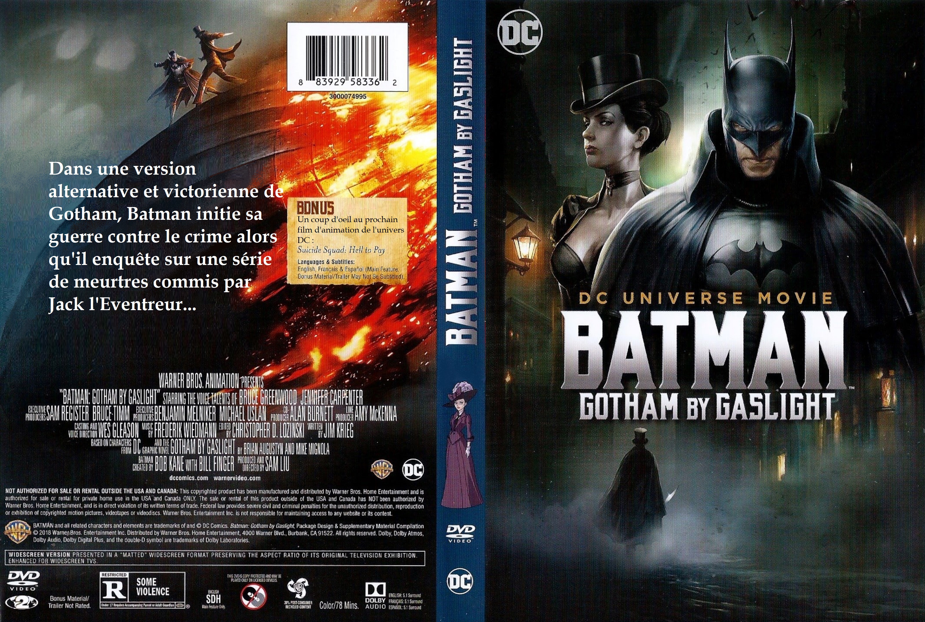 Jaquette DVD Batman Gothan by Gaslight custom v2