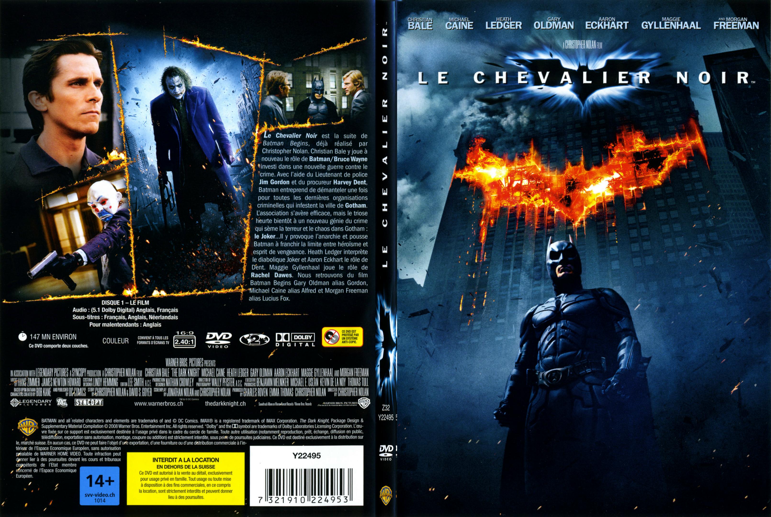 Jaquette DVD Batman Le chevalier noir - SLIM