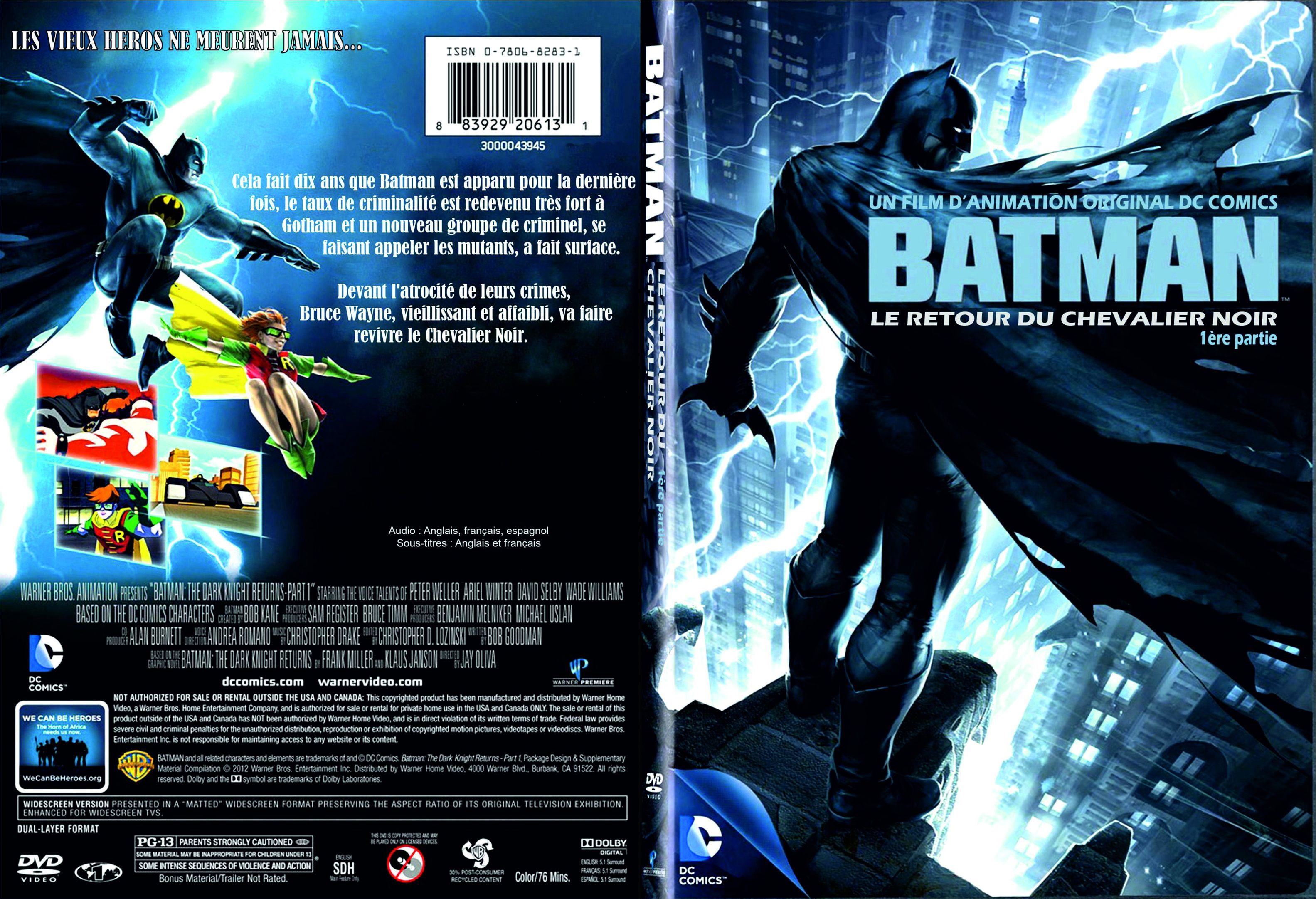 Jaquette DVD Batman Le retour du chevalier noir custom - SLIM