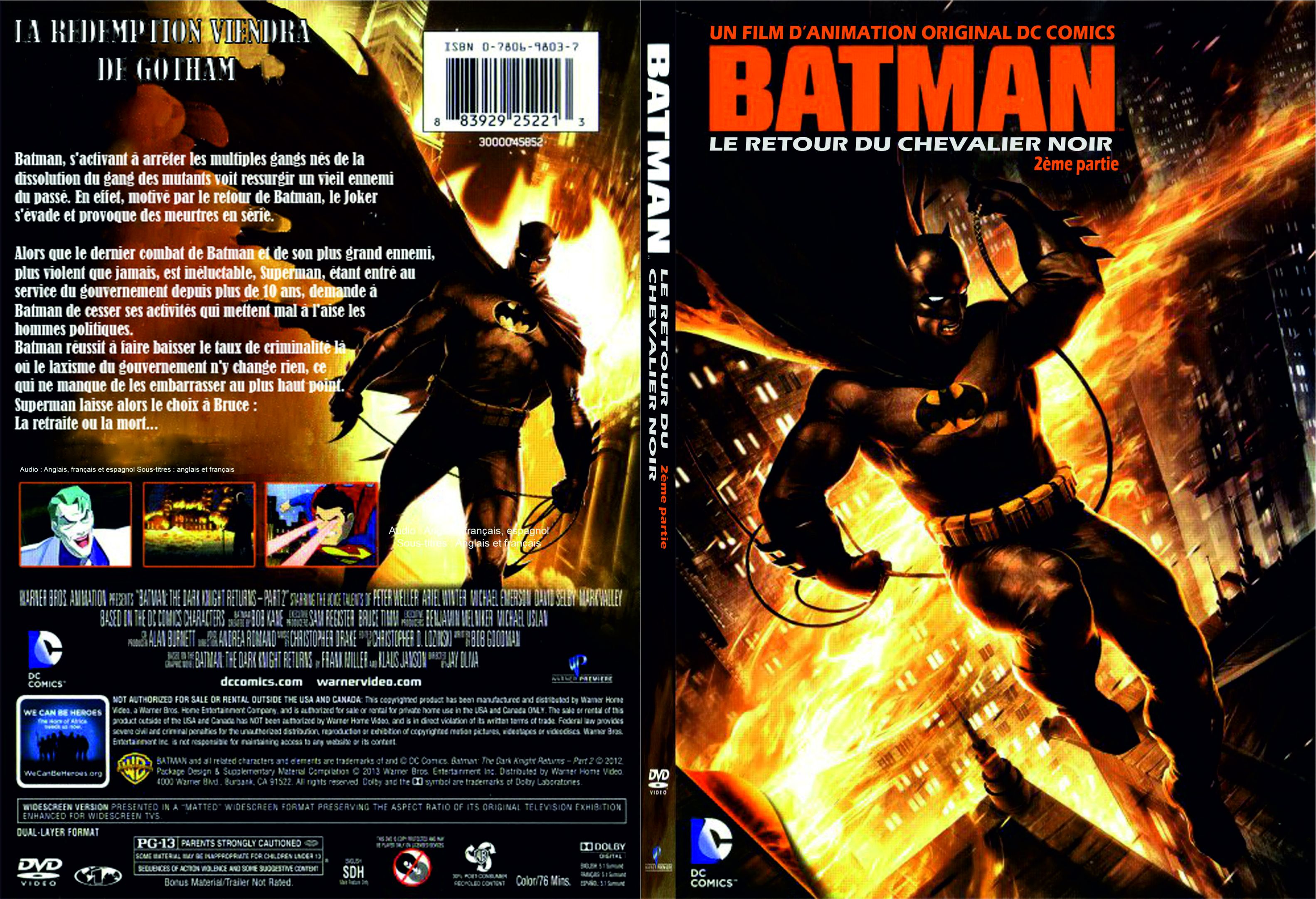 Jaquette DVD Batman Le retour du chevalier noir partie 2 custom - SLIM