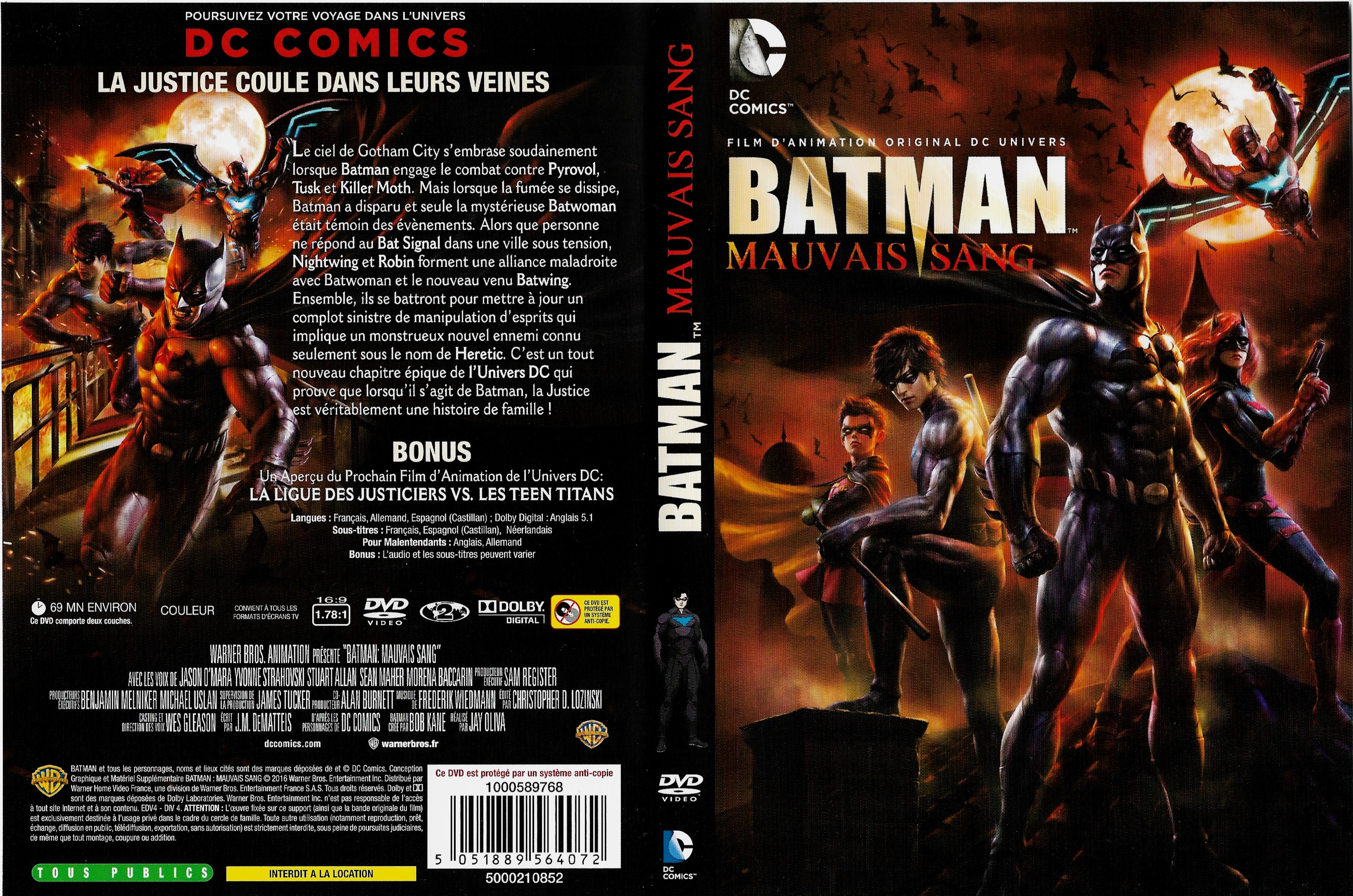 Jaquette DVD Batman Mauvais Sang
