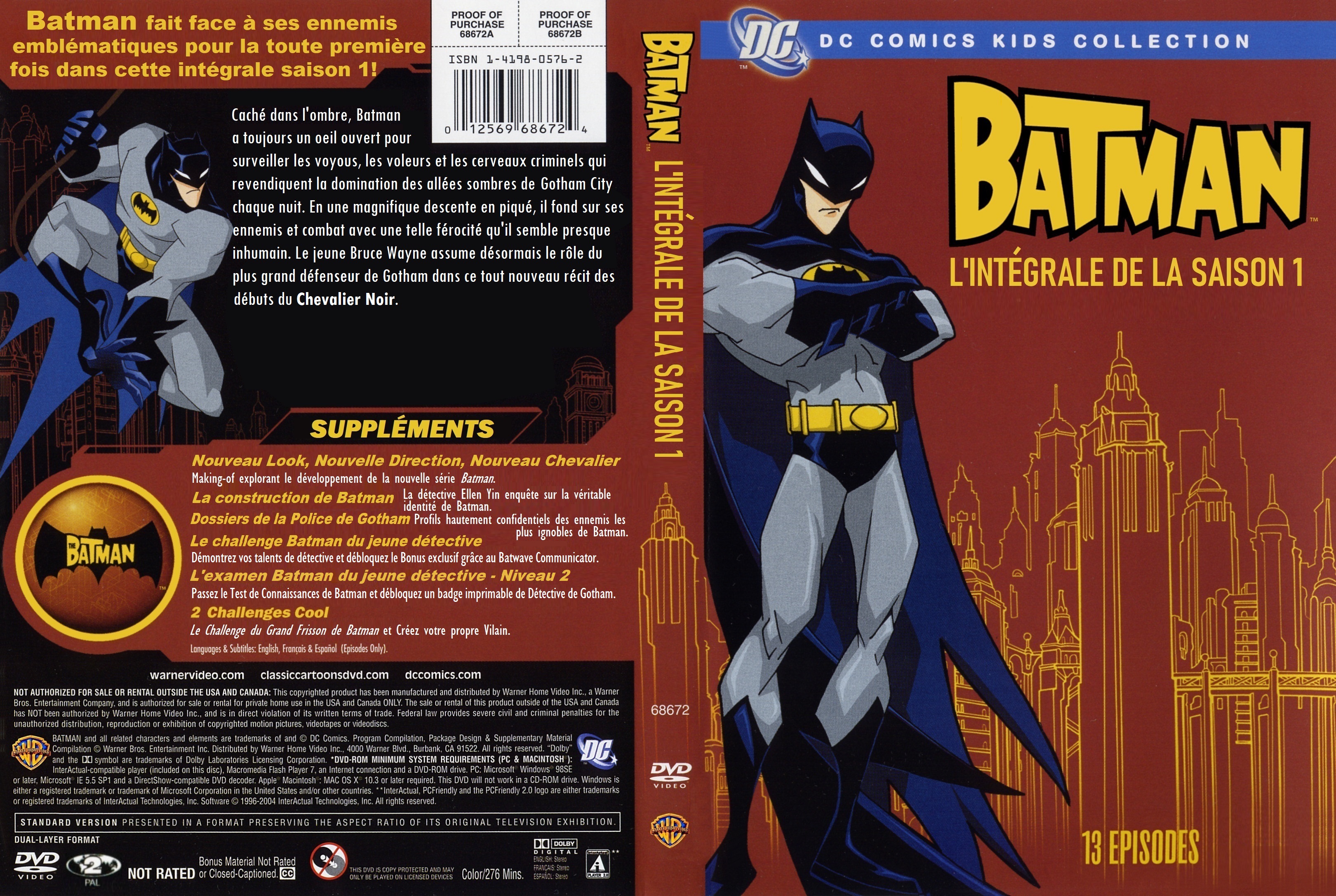 Jaquette DVD Batman Saison 1 custom
