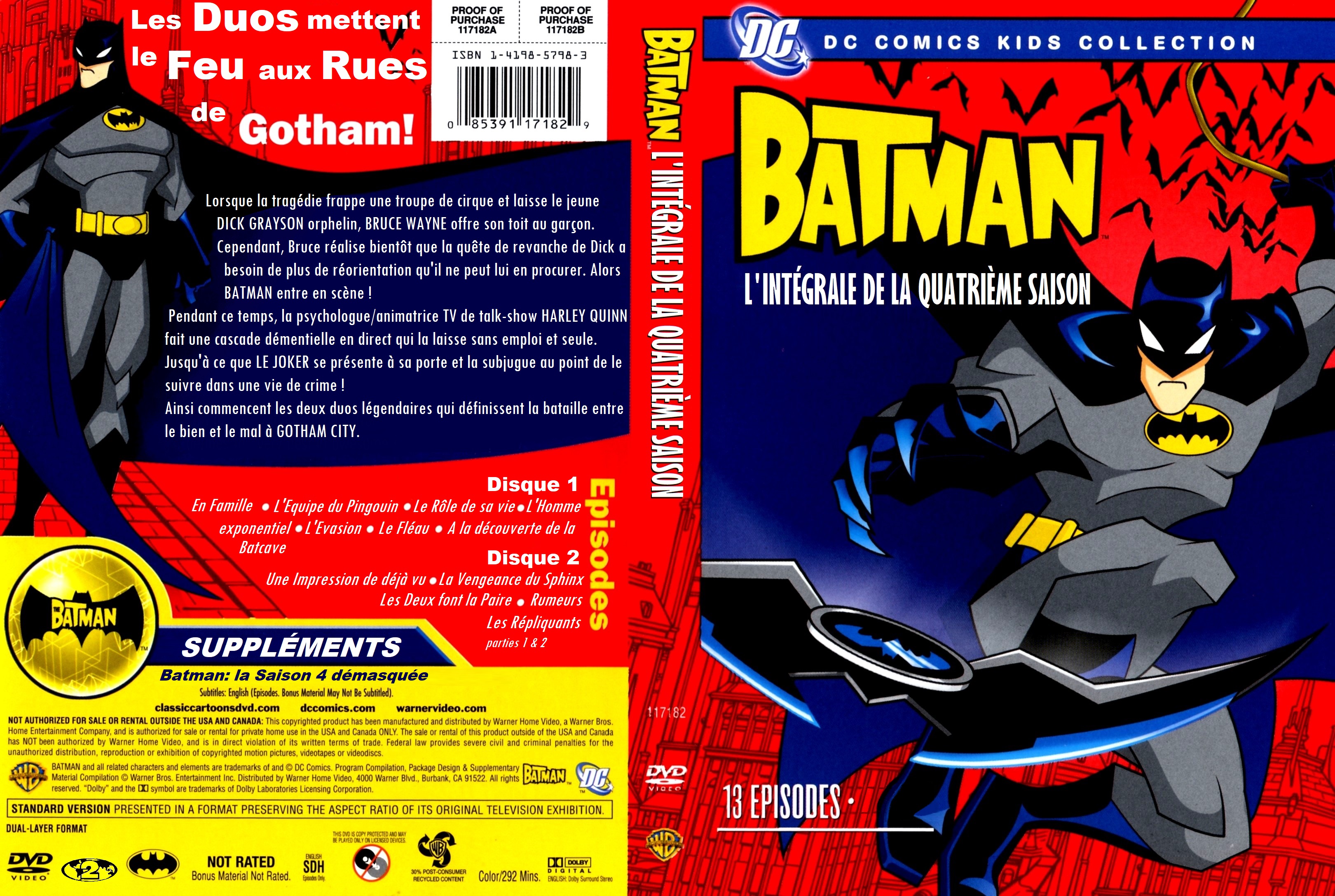 Jaquette DVD Batman Saison 4 custom