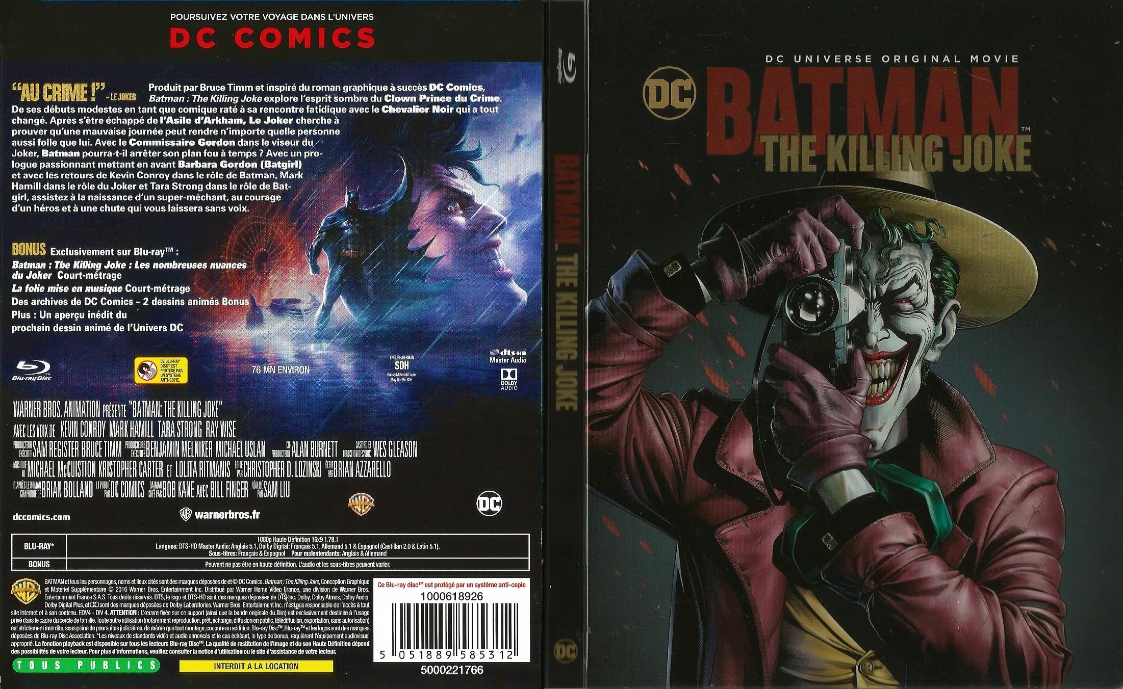 Jaquette DVD Batman The Killing Joke (BLU-RAY) v2