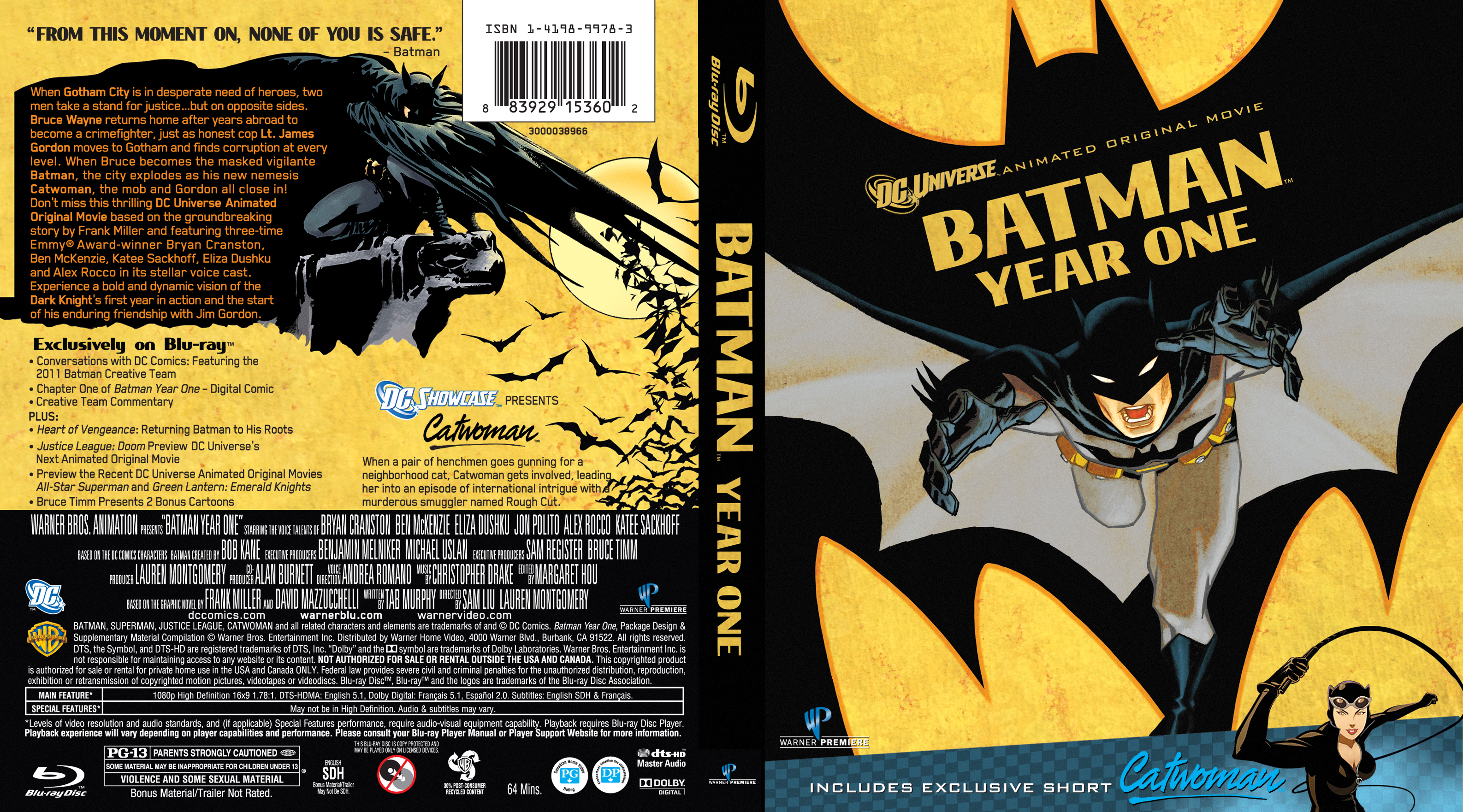 Jaquette DVD Batman - Year one Zone 1 (BLU-RAY)