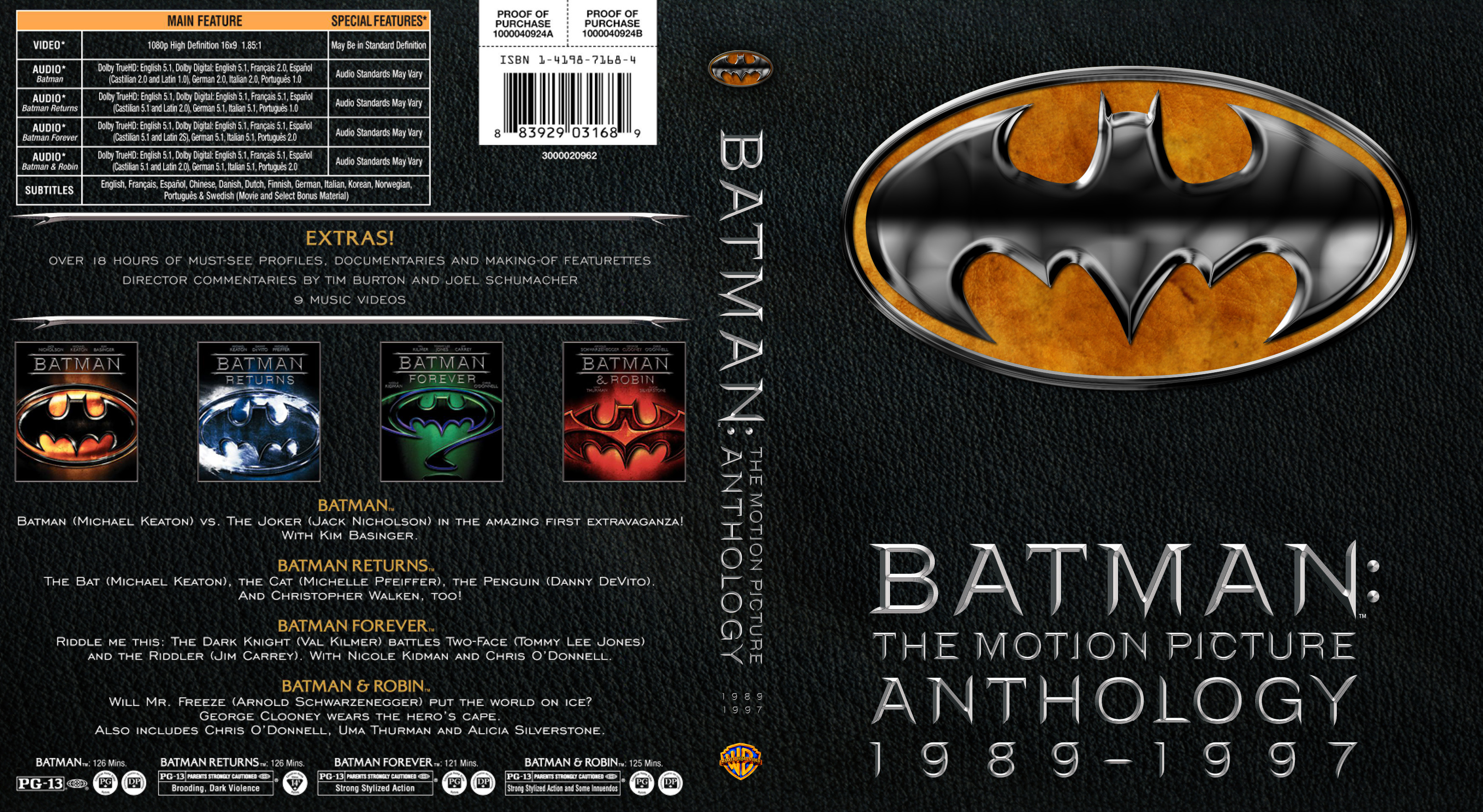 Jaquette DVD Batman anthology (BLU-RAY) custom