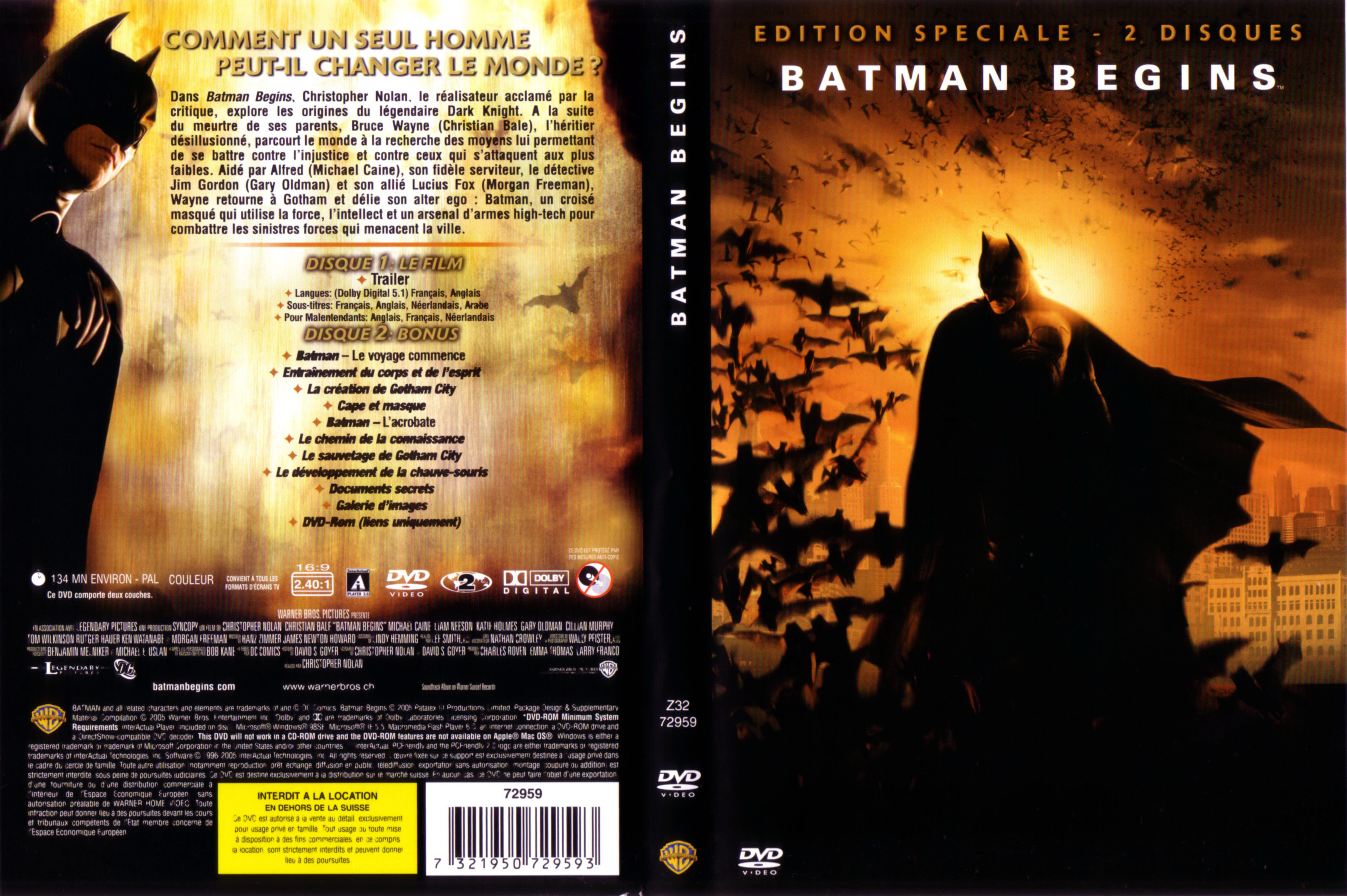 Jaquette DVD Batman begins v3