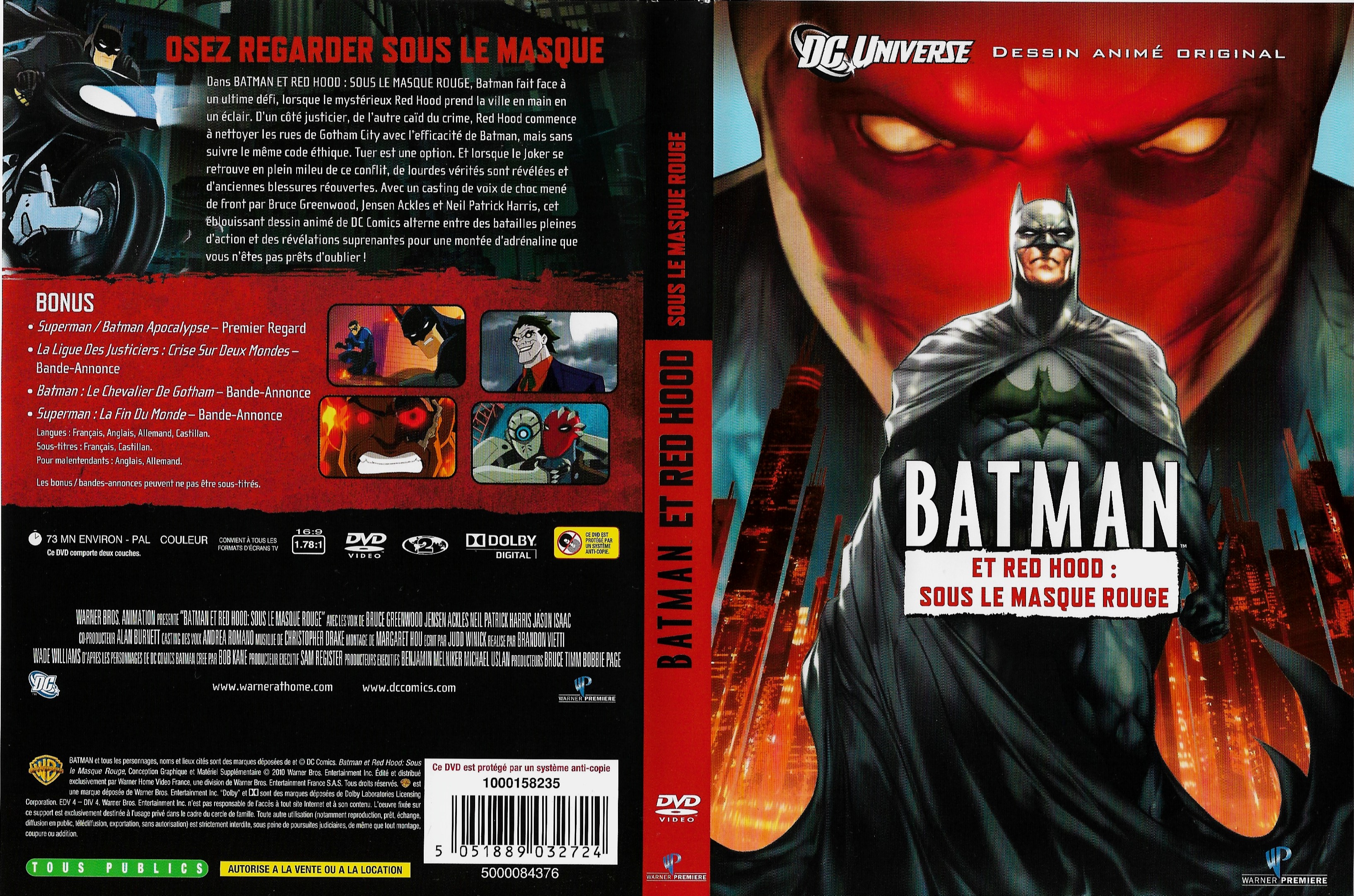 Jaquette DVD Batman et Red Hood Sous Le Masque Rouge