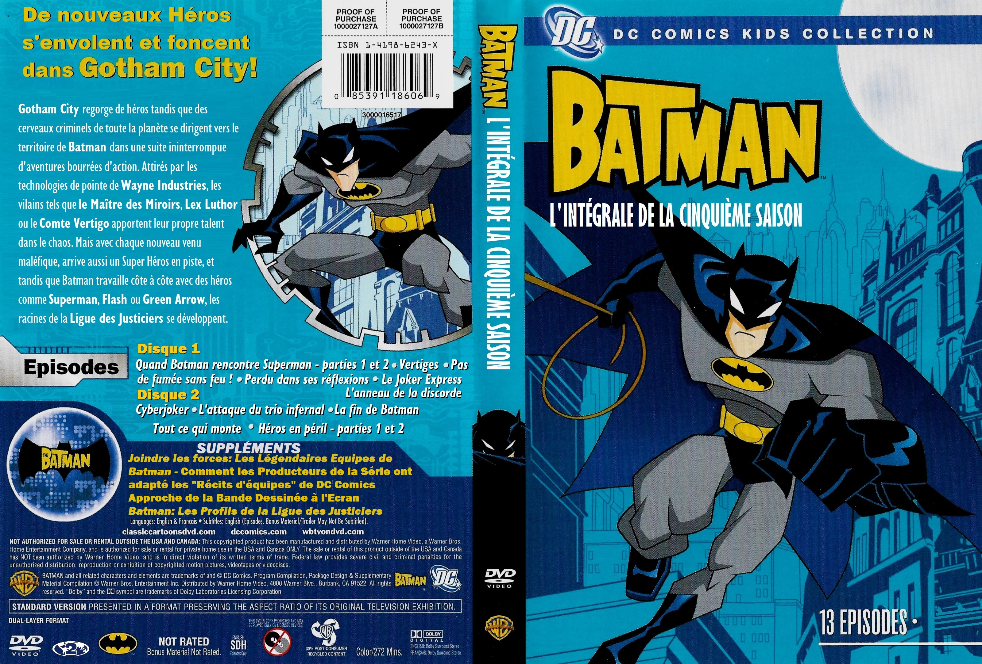Jaquette DVD Batman saison 5 custom