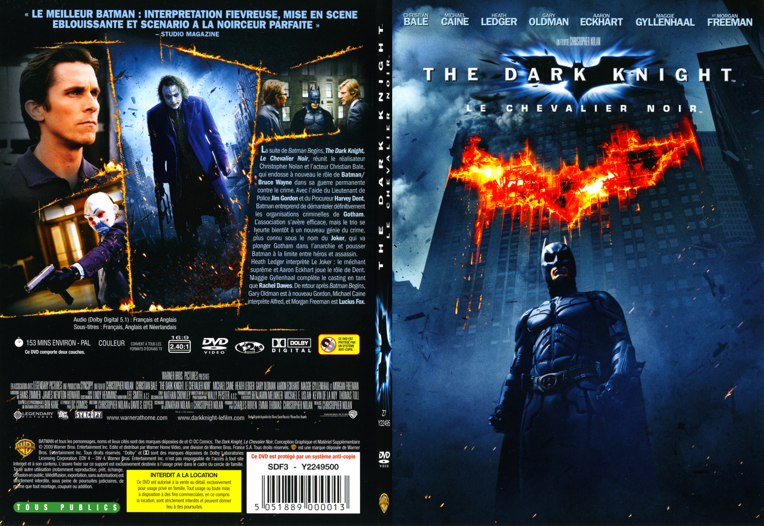 Jaquette DVD Batman the dark knight - SLIM