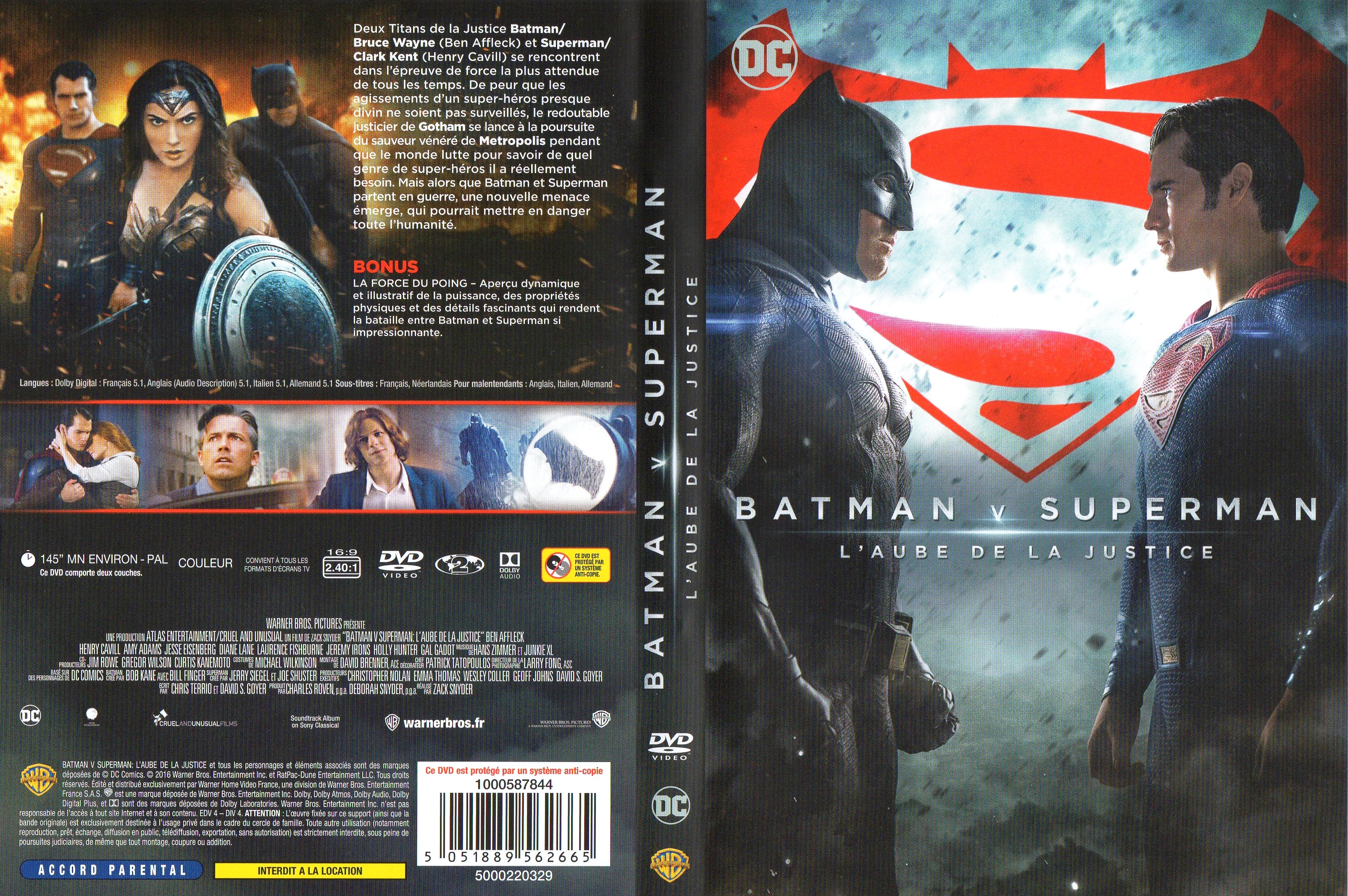 Jaquette DVD Batman v Superman : L
