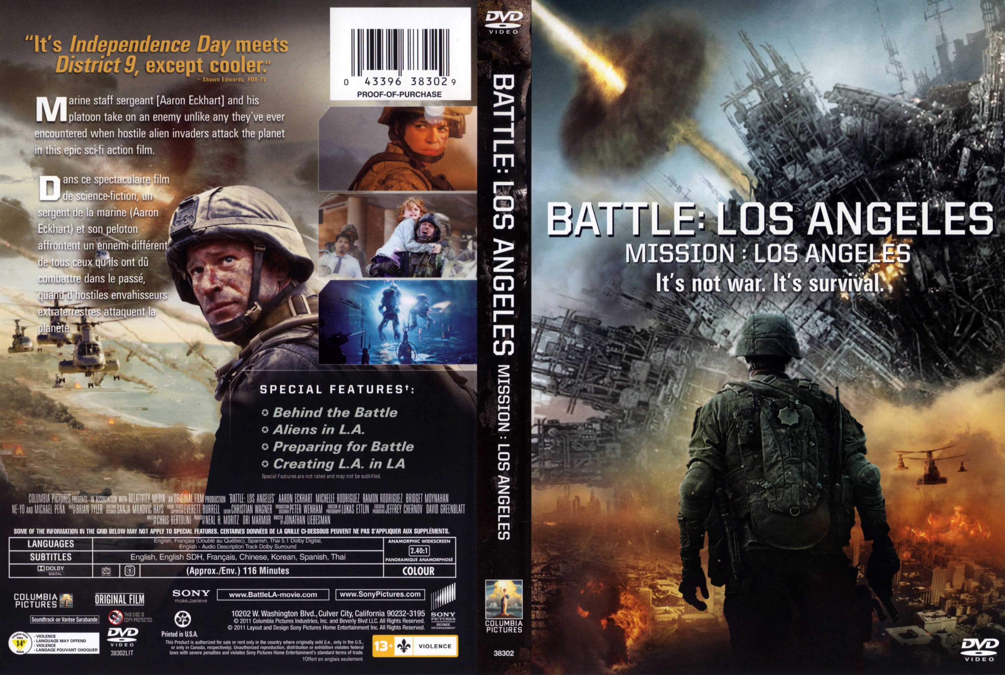 Jaquette DVD Battle Los Angeles - Mission Los Angeles (Canadienne)