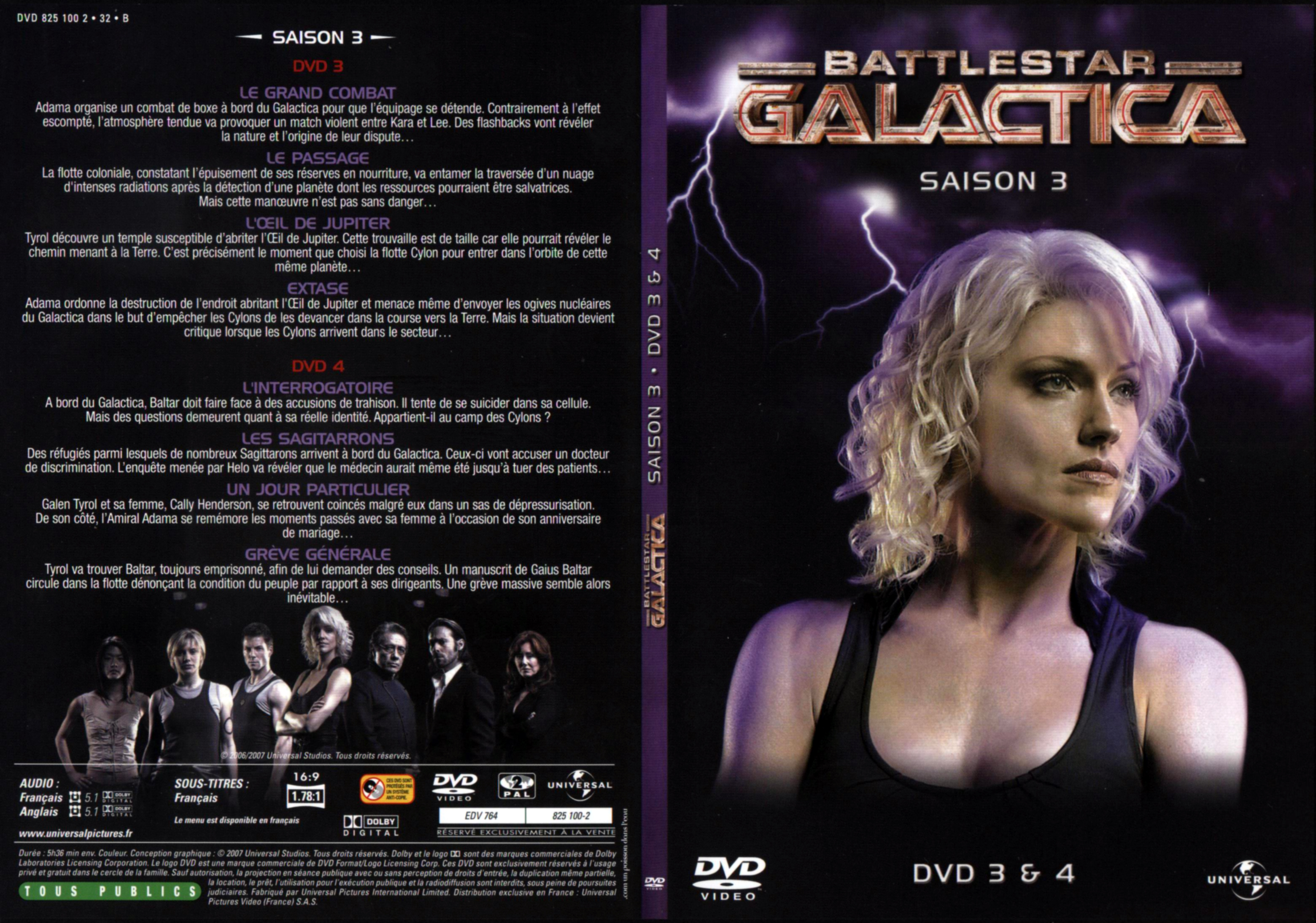 Jaquette DVD Battlestar Galactica Saison 3 DVD 2