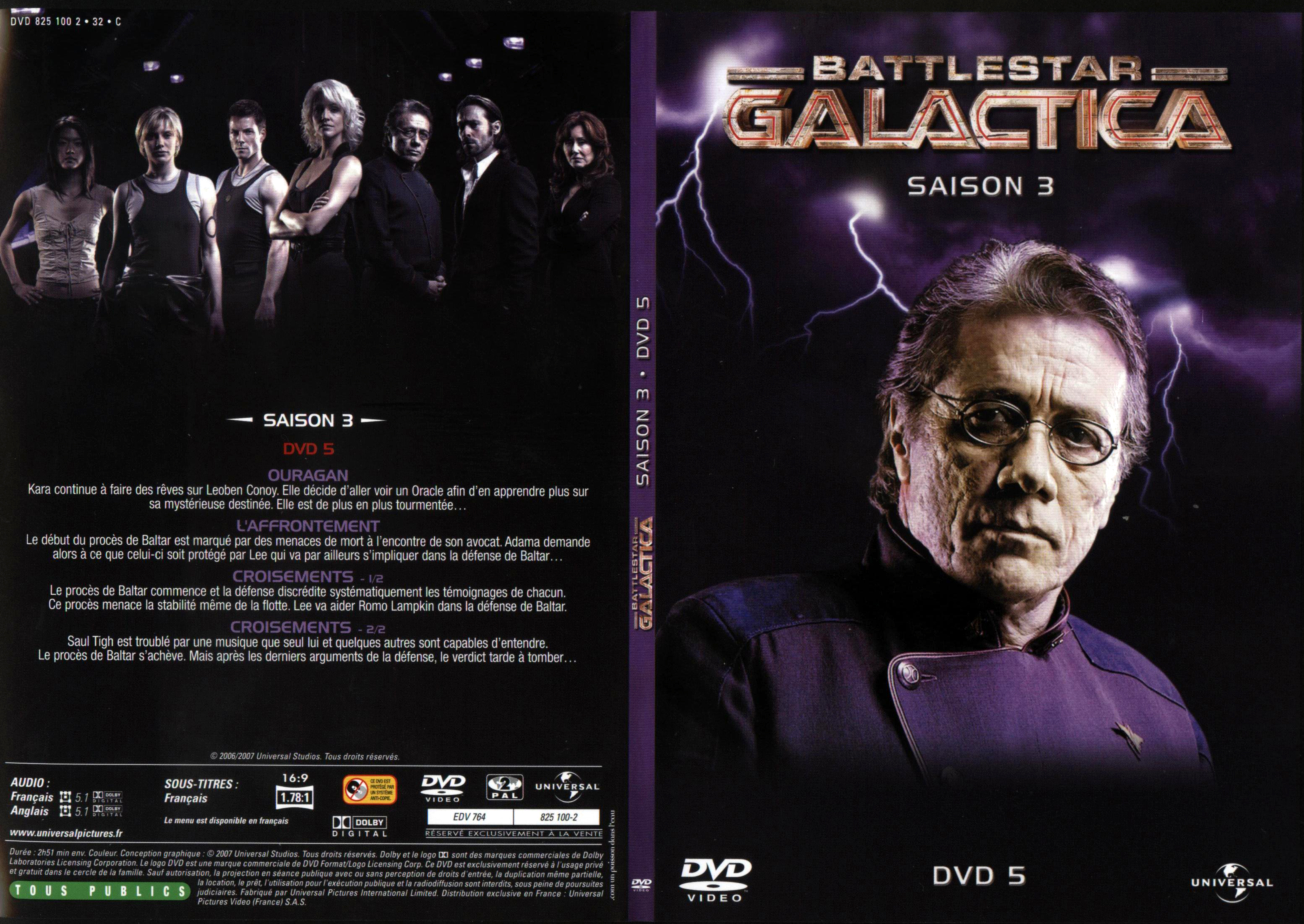 Jaquette DVD Battlestar Galactica Saison 3 DVD 3
