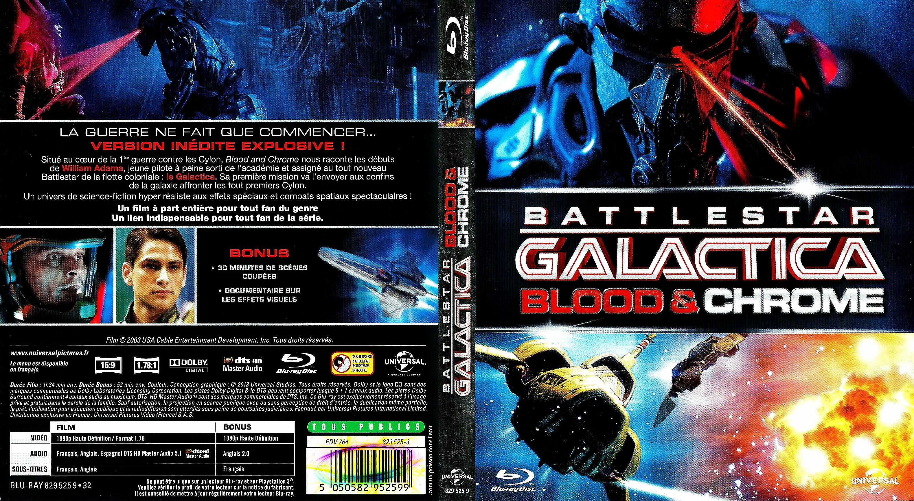 Jaquette DVD Battlestar Galactica blood & chrome (BLU-RAY)