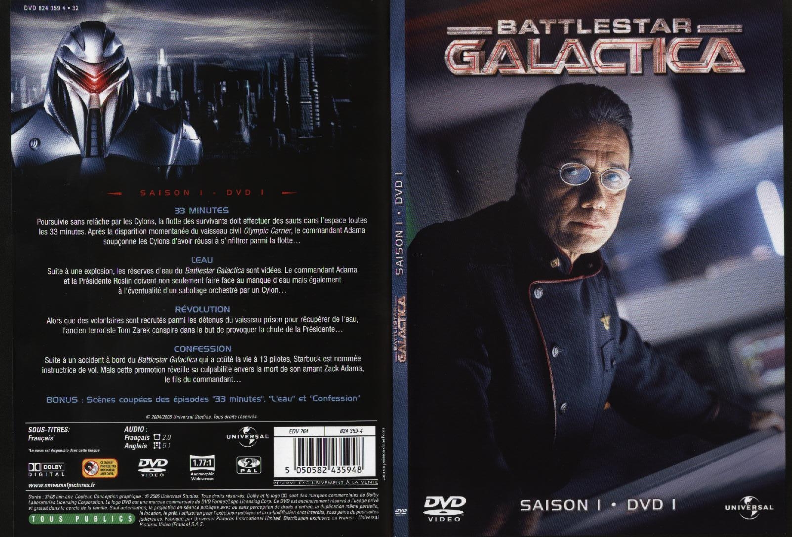 Jaquette DVD Battlestar Galactica saison 1 dvd 1