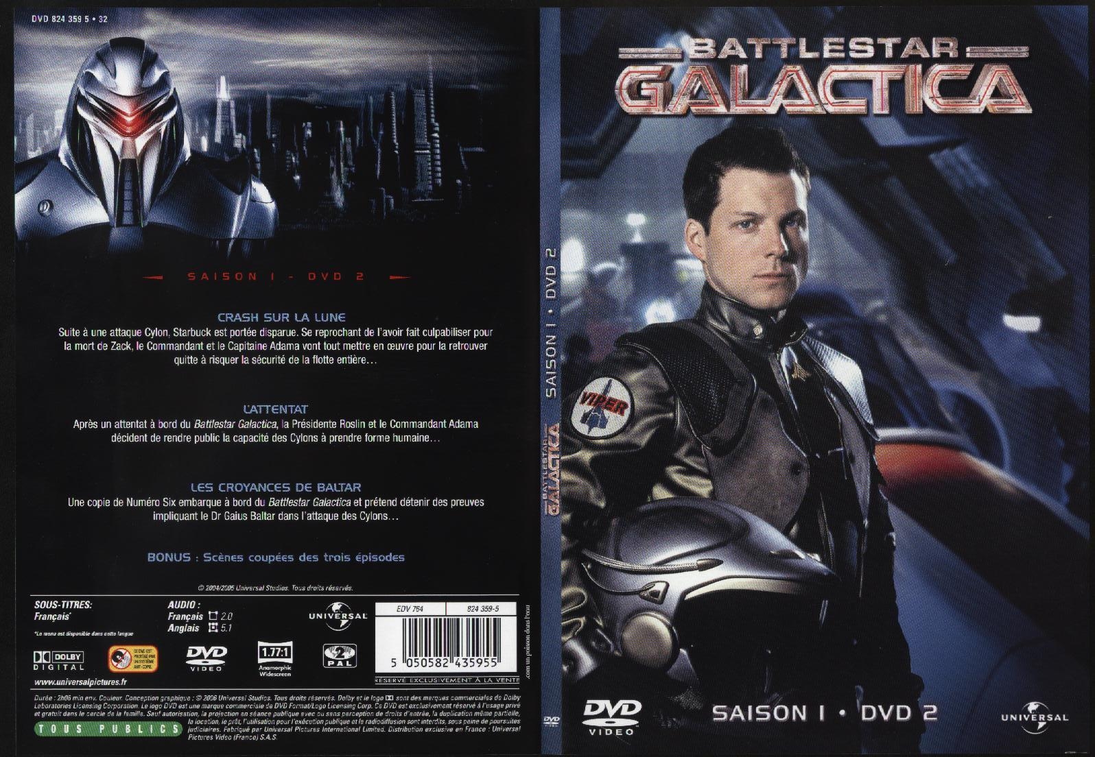 Jaquette DVD Battlestar Galactica saison 1 dvd 2