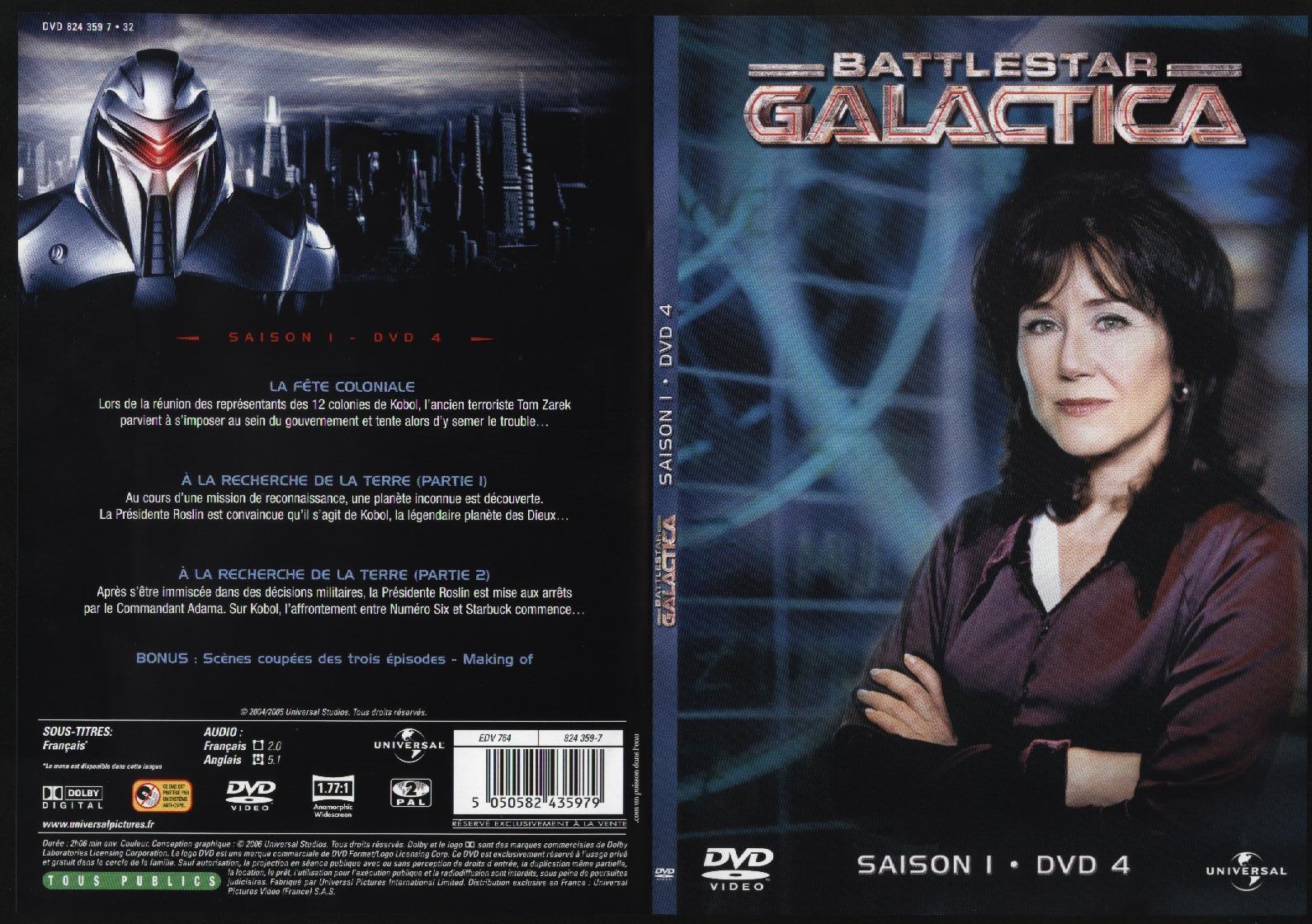 Jaquette DVD Battlestar Galactica saison 1 dvd 4