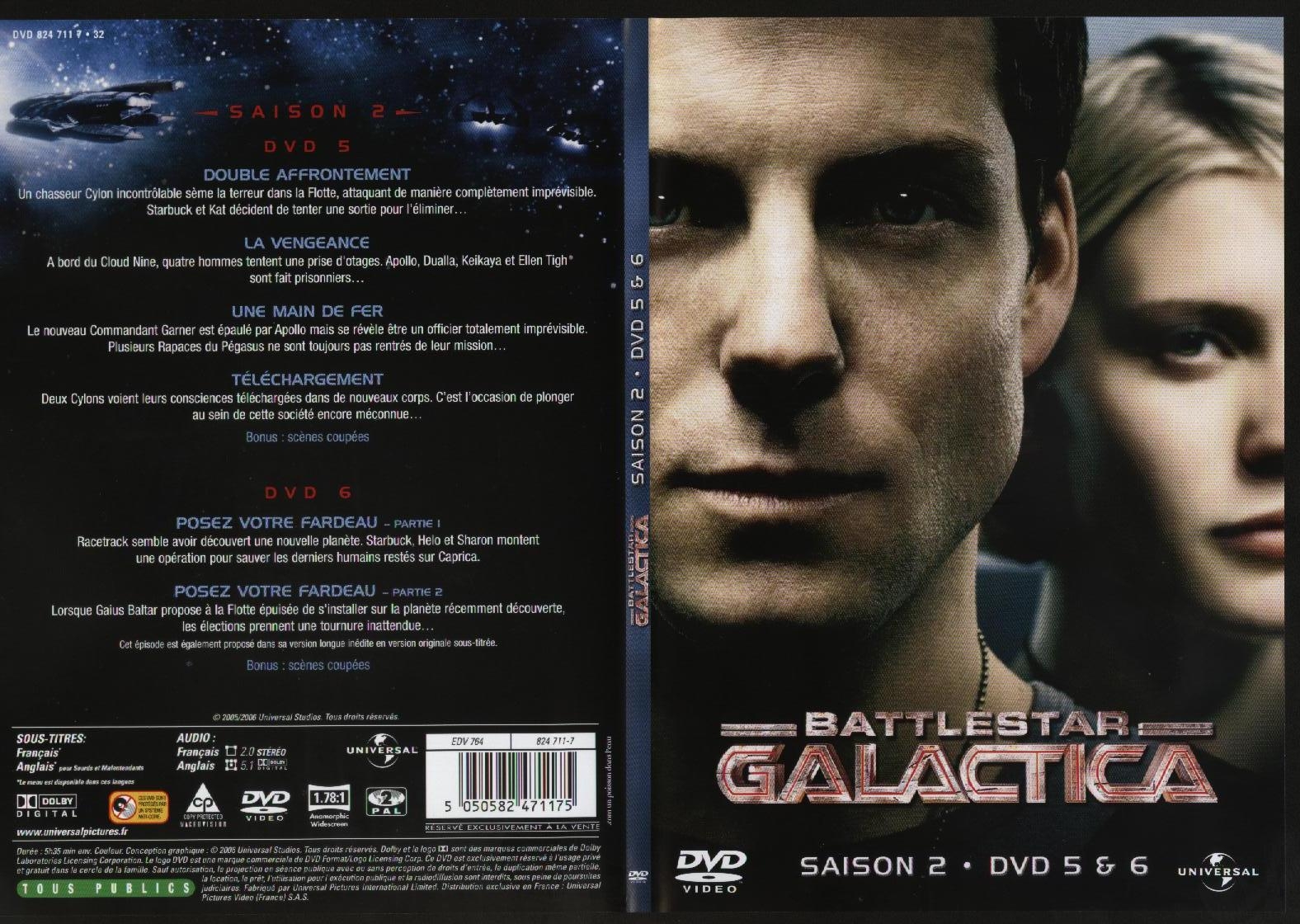 Jaquette DVD Battlestar Galactica saison 2 dvd 5 et 6