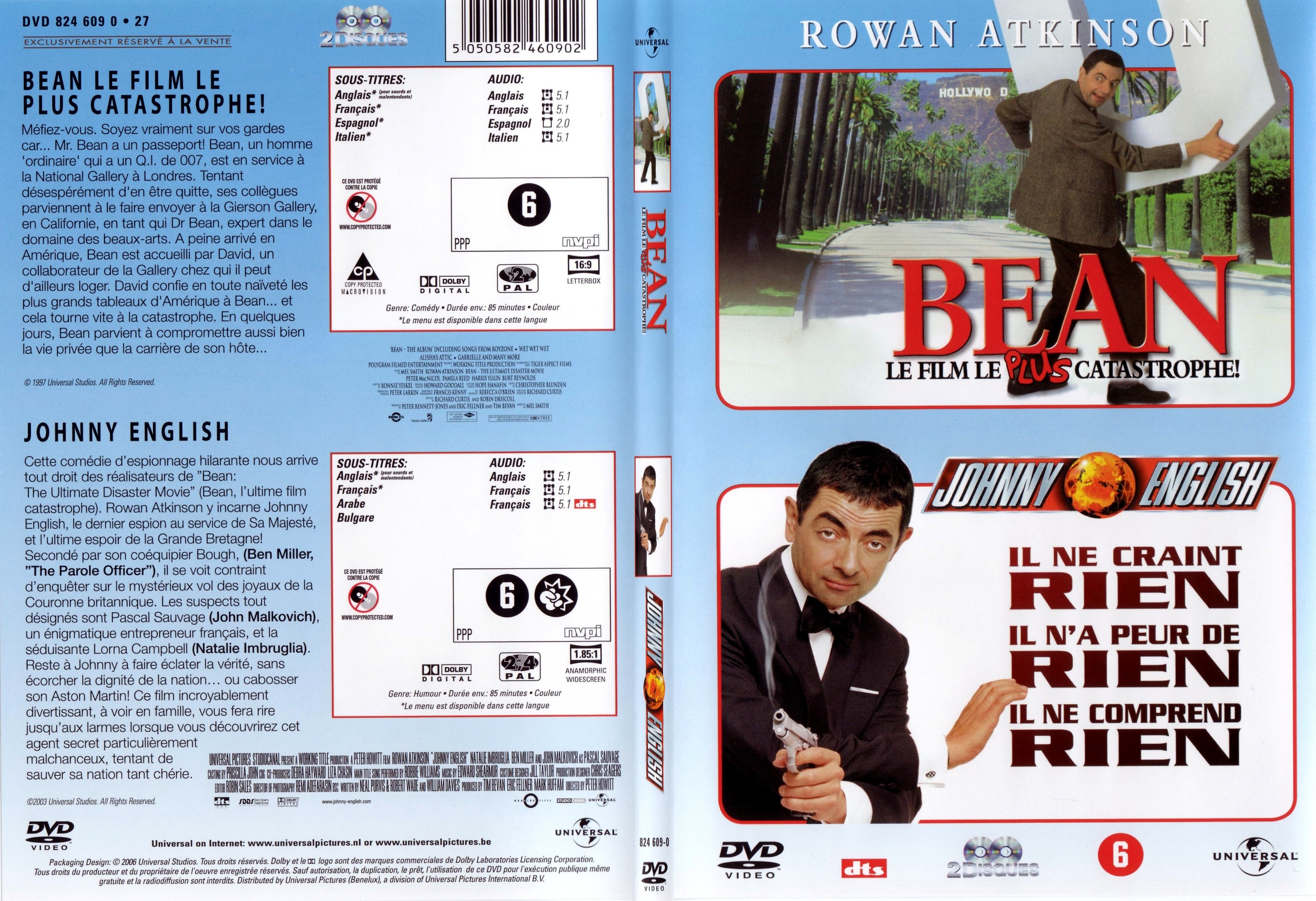 Jaquette DVD Bean le film + Johnny english - SLIM
