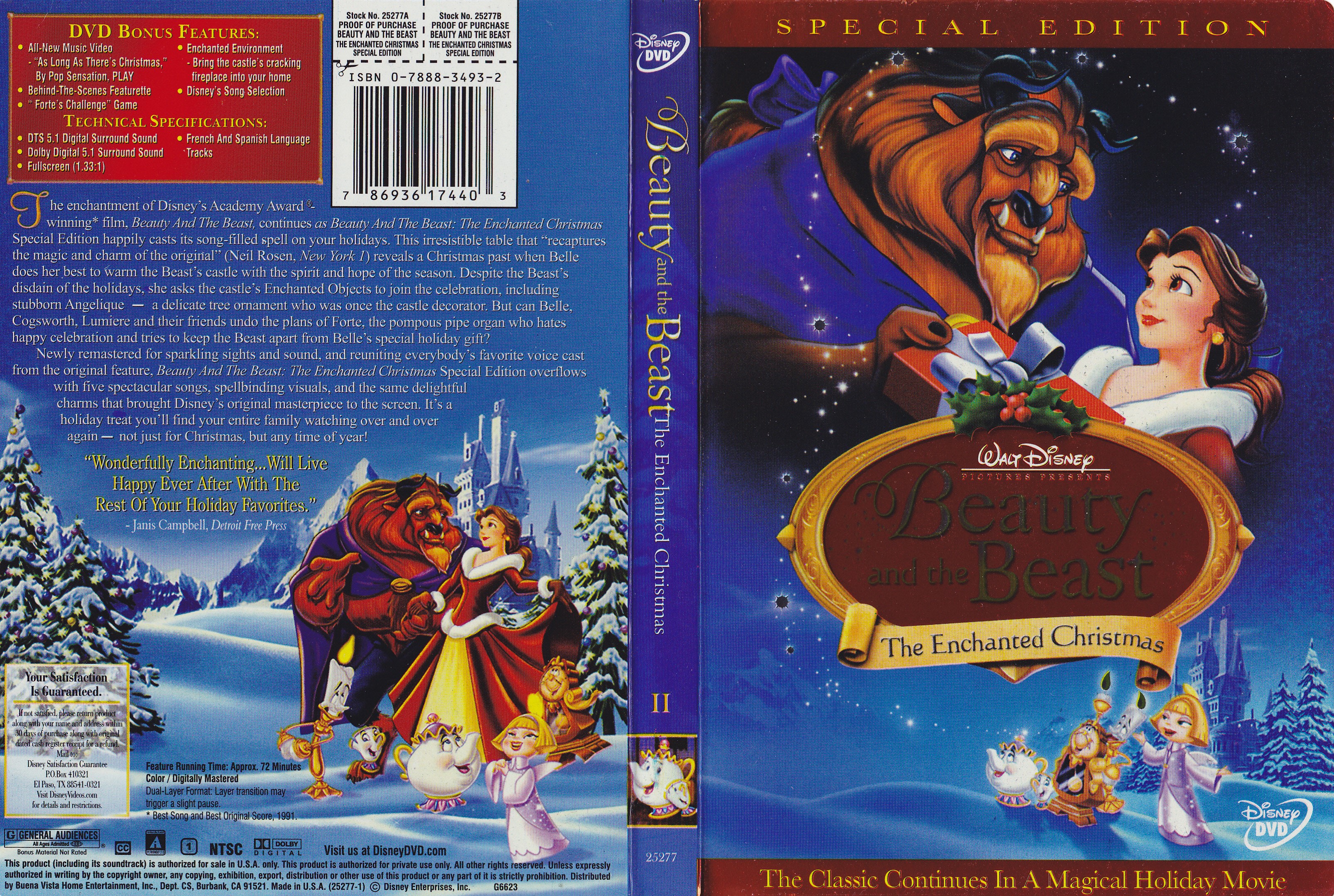 Jaquette DVD Beauty and the beast - The enchanted Christmas Zone 1