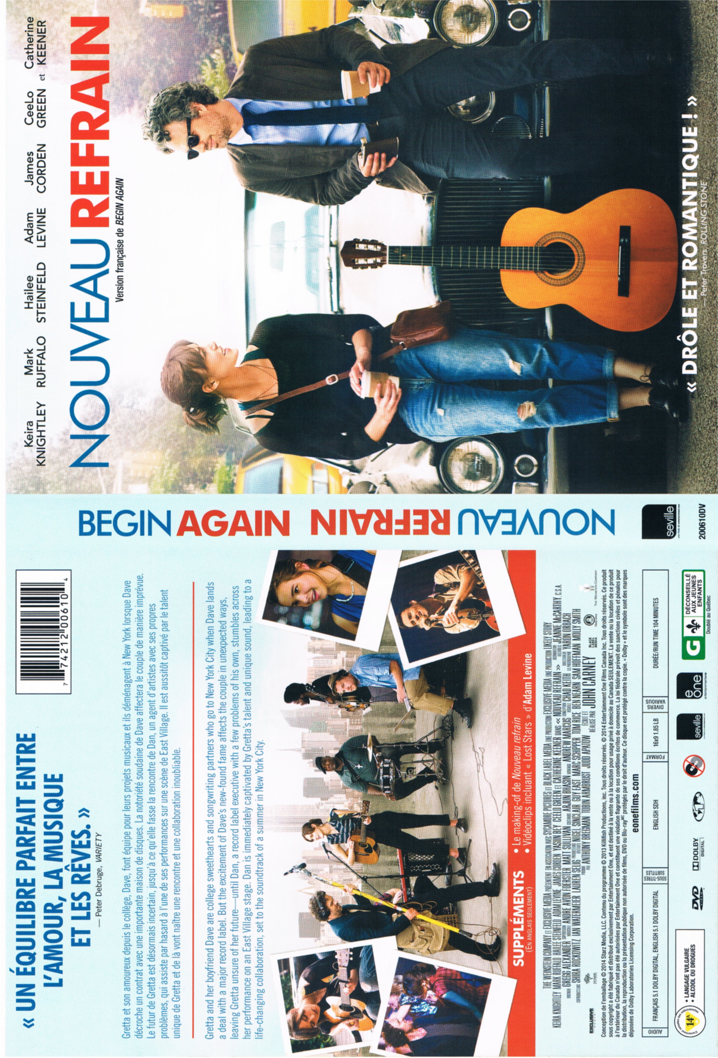 Jaquette DVD Begin again - Nouveau refrain (Canadienne)