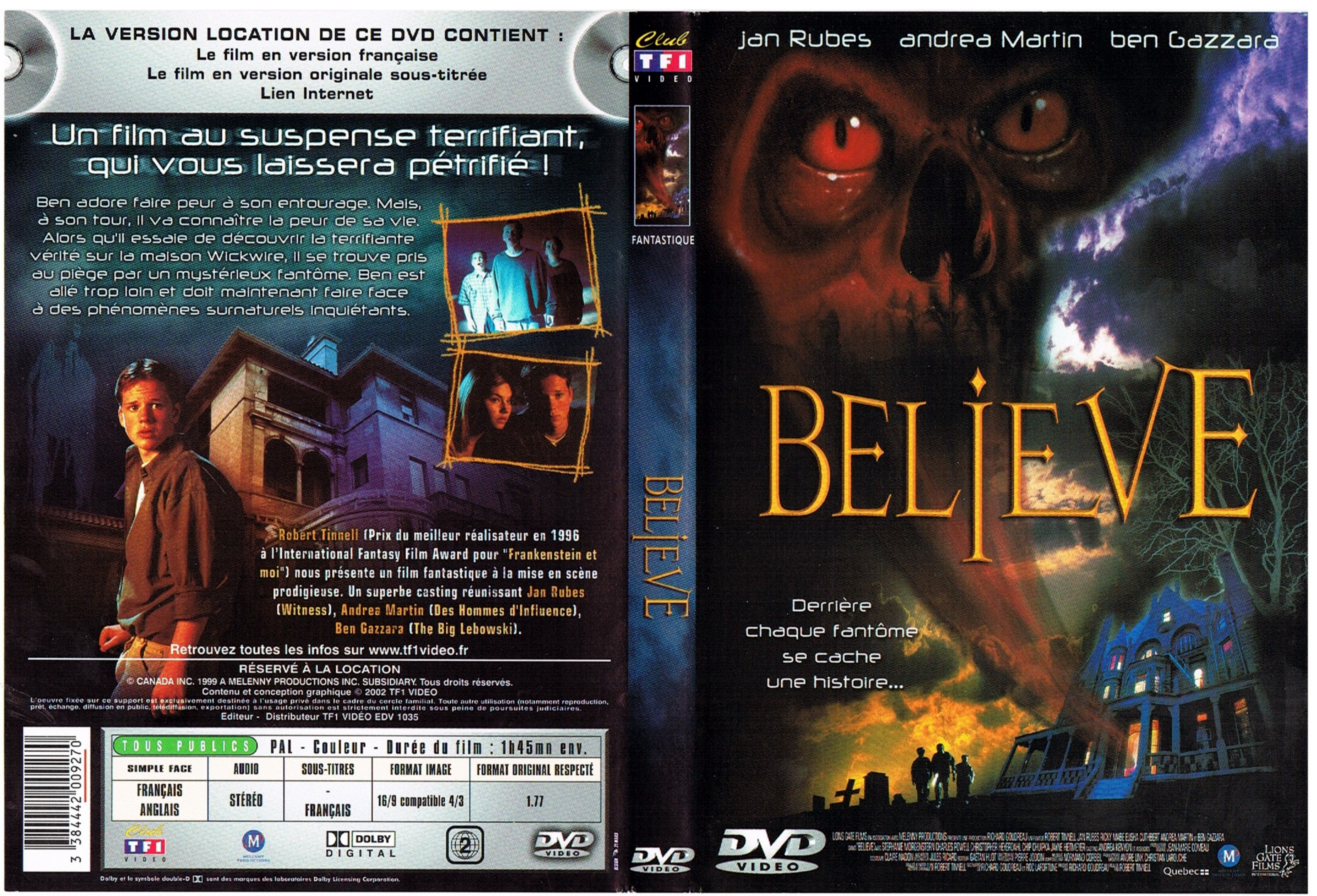 Jaquette DVD Believe