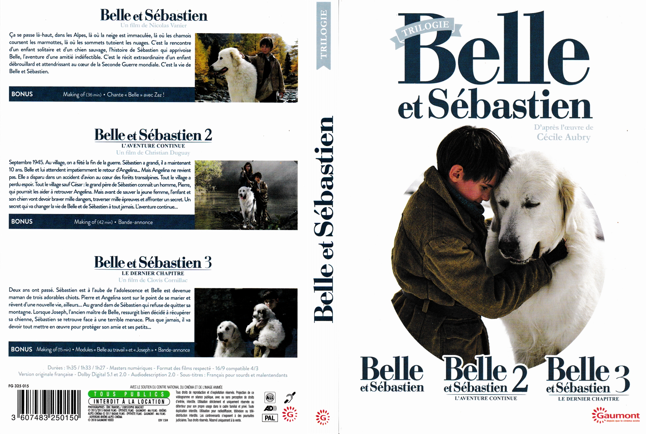 Jaquette DVD Belle & Sebastien (la trilogie)