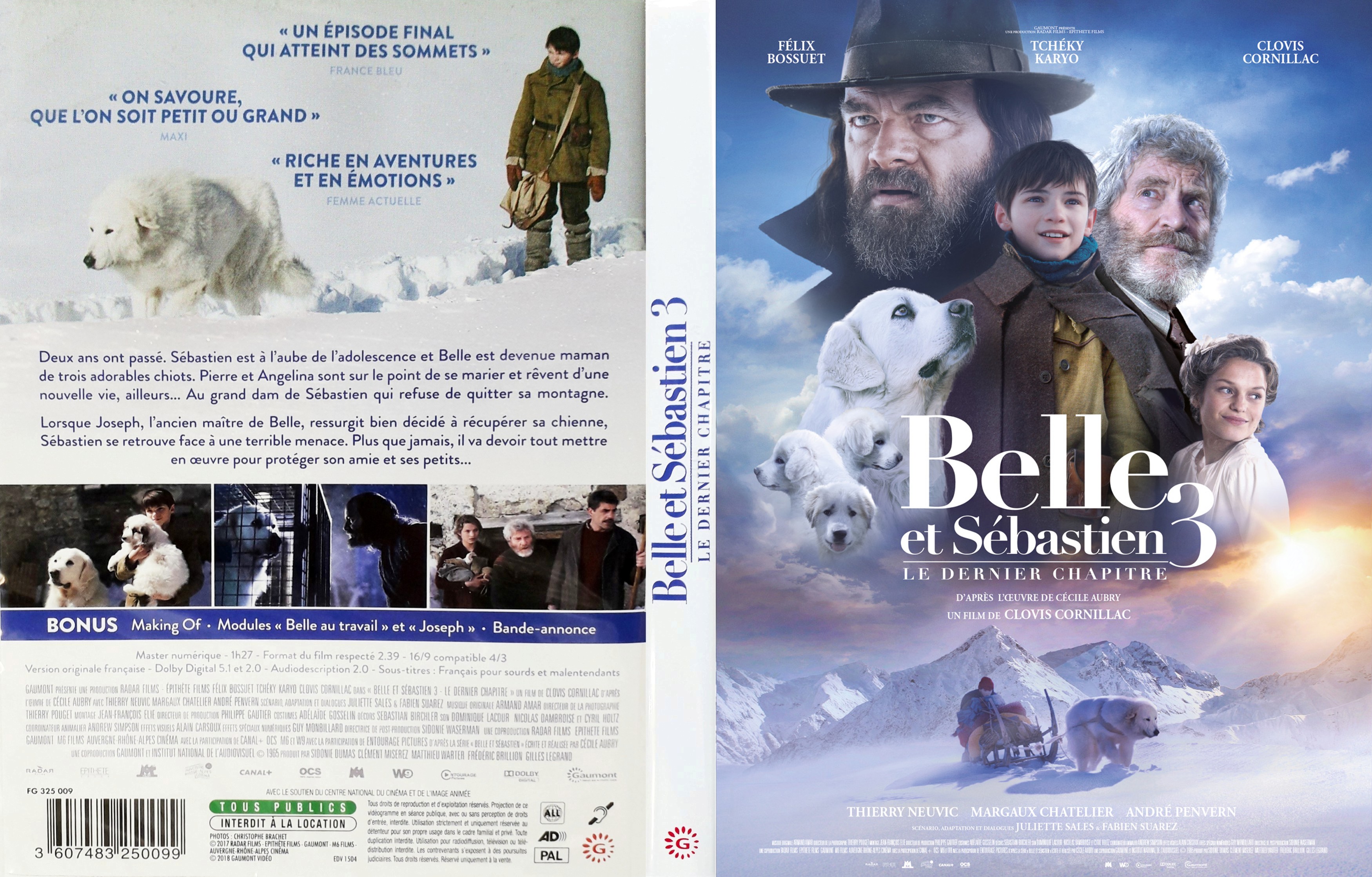 Jaquette DVD de Belle et Sebastien 3 Le dernier chapitre - Cinéma Passion