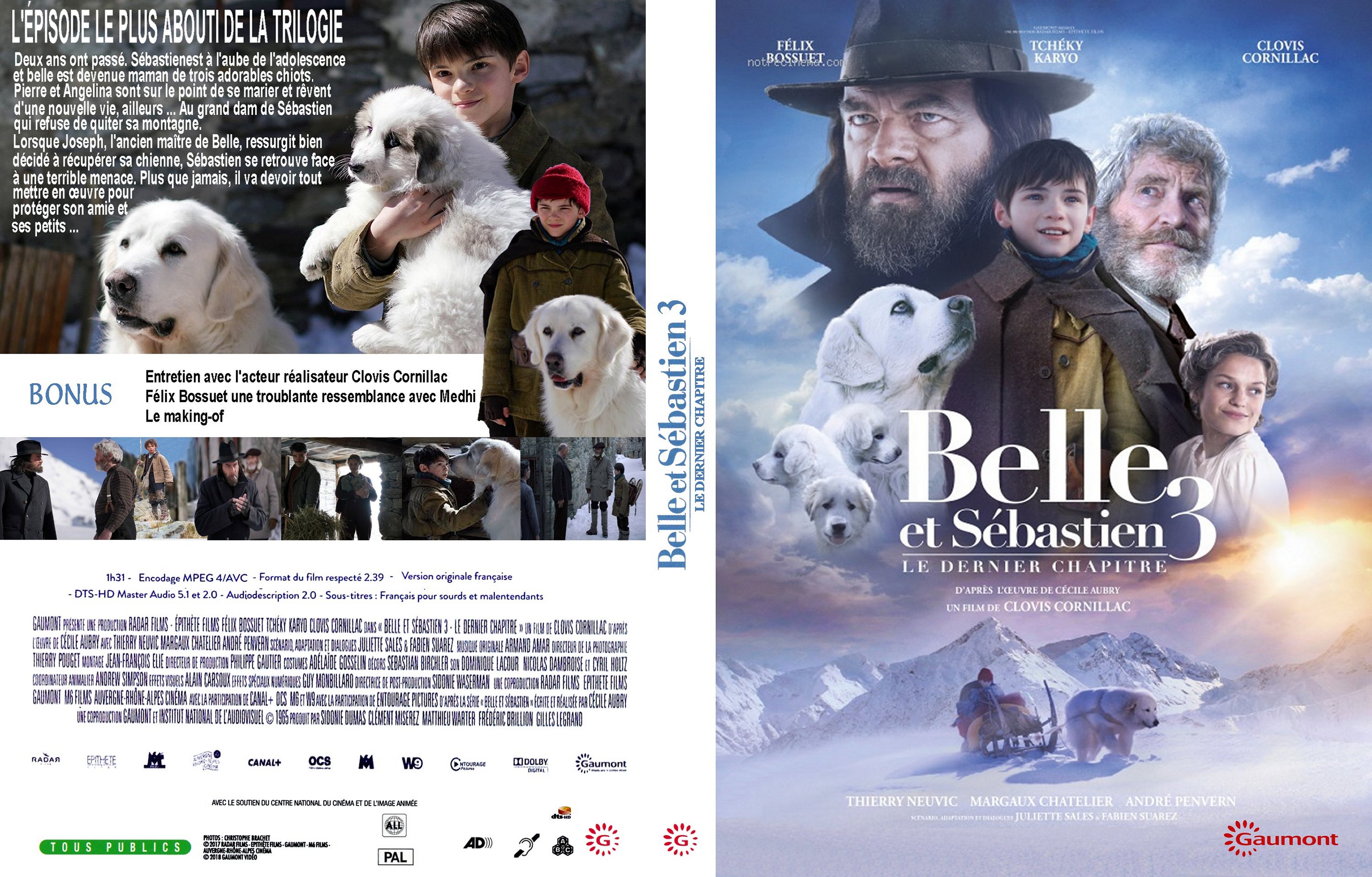 Jaquette DVD Belle et Sebastien 3 Le dernier chapitre custom