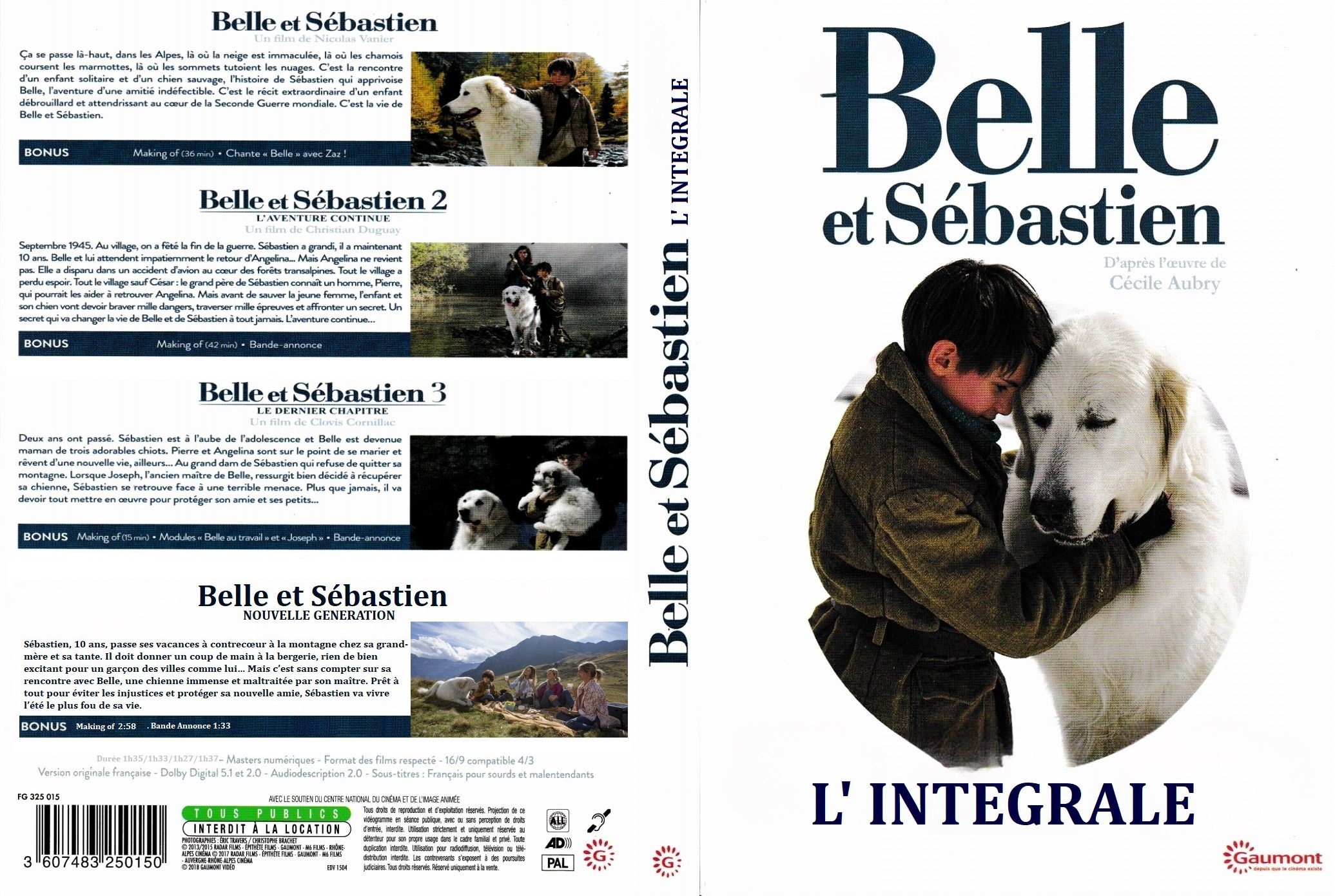 Jaquette DVD Belle et Sebastien Collection Custom 