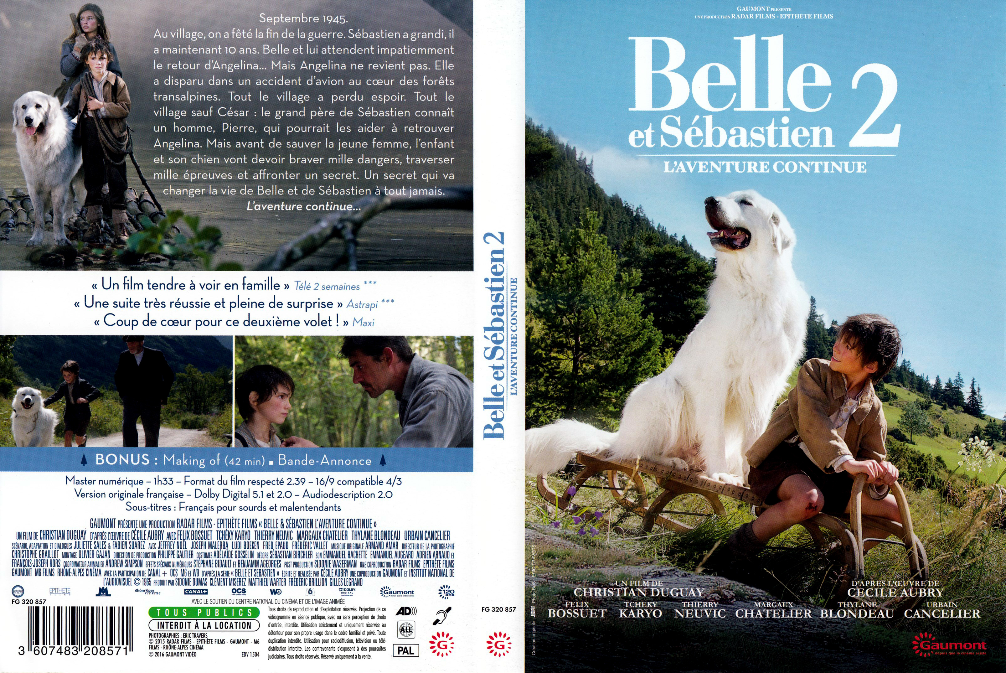 Jaquette DVD Belle et Sbastien : l