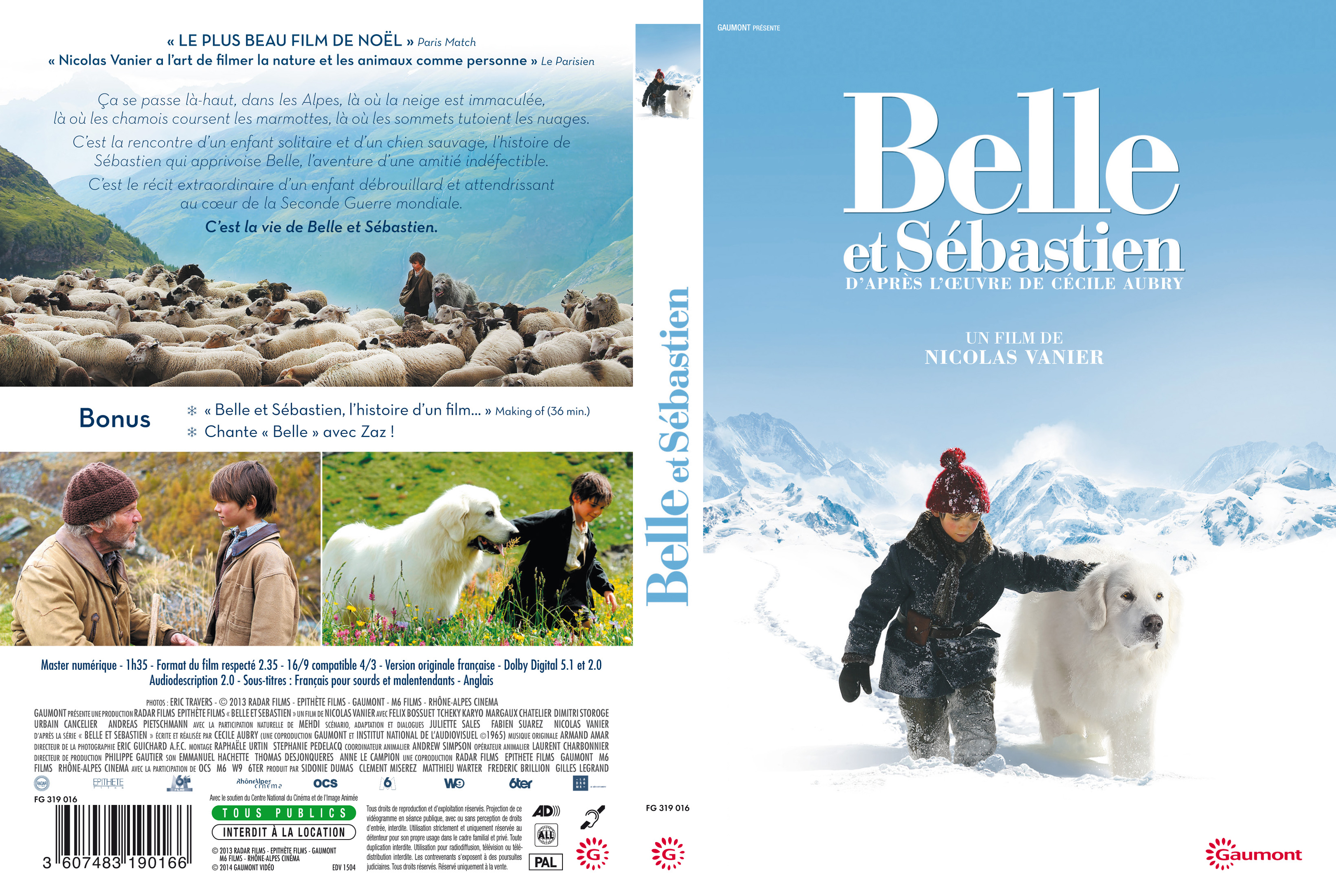 Jaquette DVD Belle et Sbastien custom