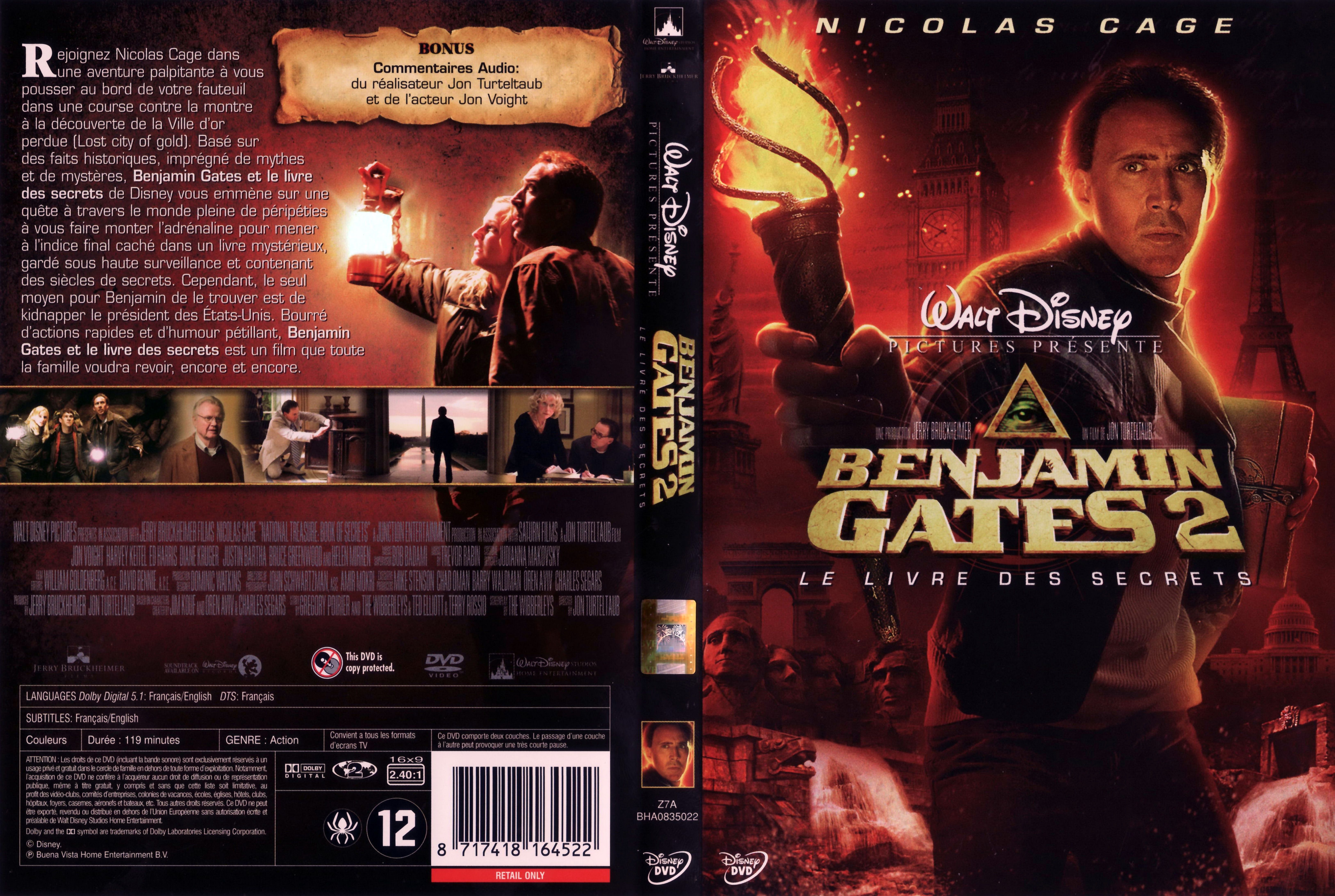 Jaquette DVD Benjamin Gates et le livre des secrets v2