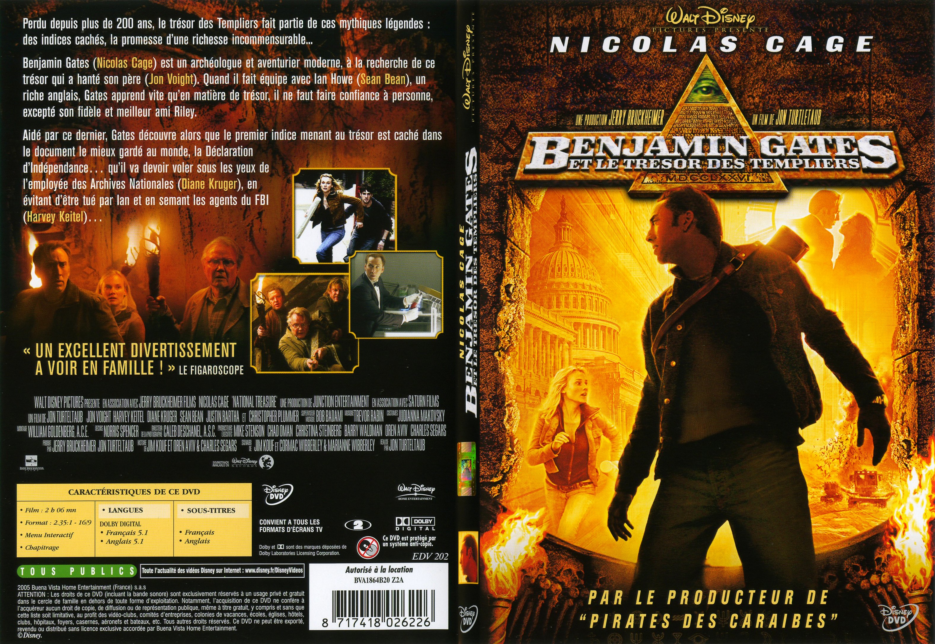 Jaquette DVD Benjamin Gates et le tresor des templiers - SLIM v2