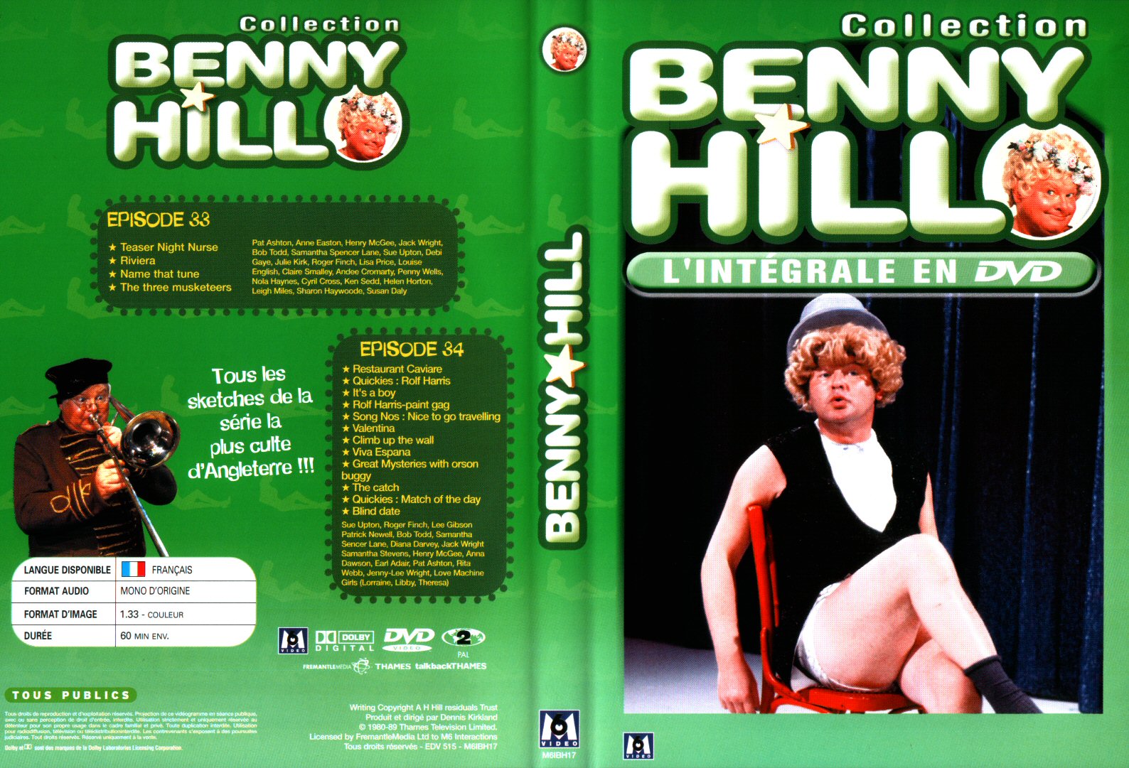 Jaquette DVD Benny Hill collection Episodes 33-34