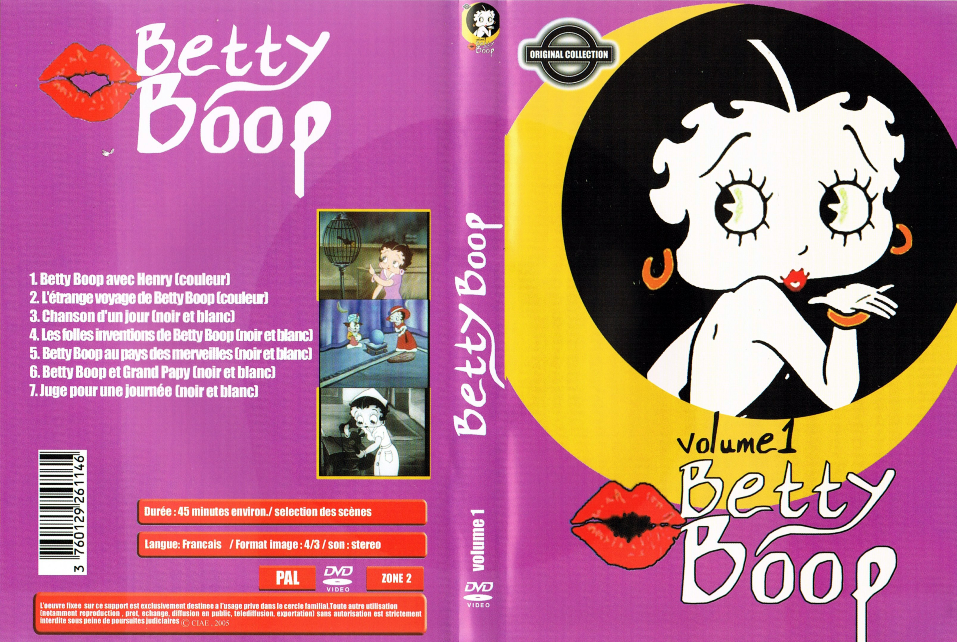 Jaquette DVD Betty Boop vol 1