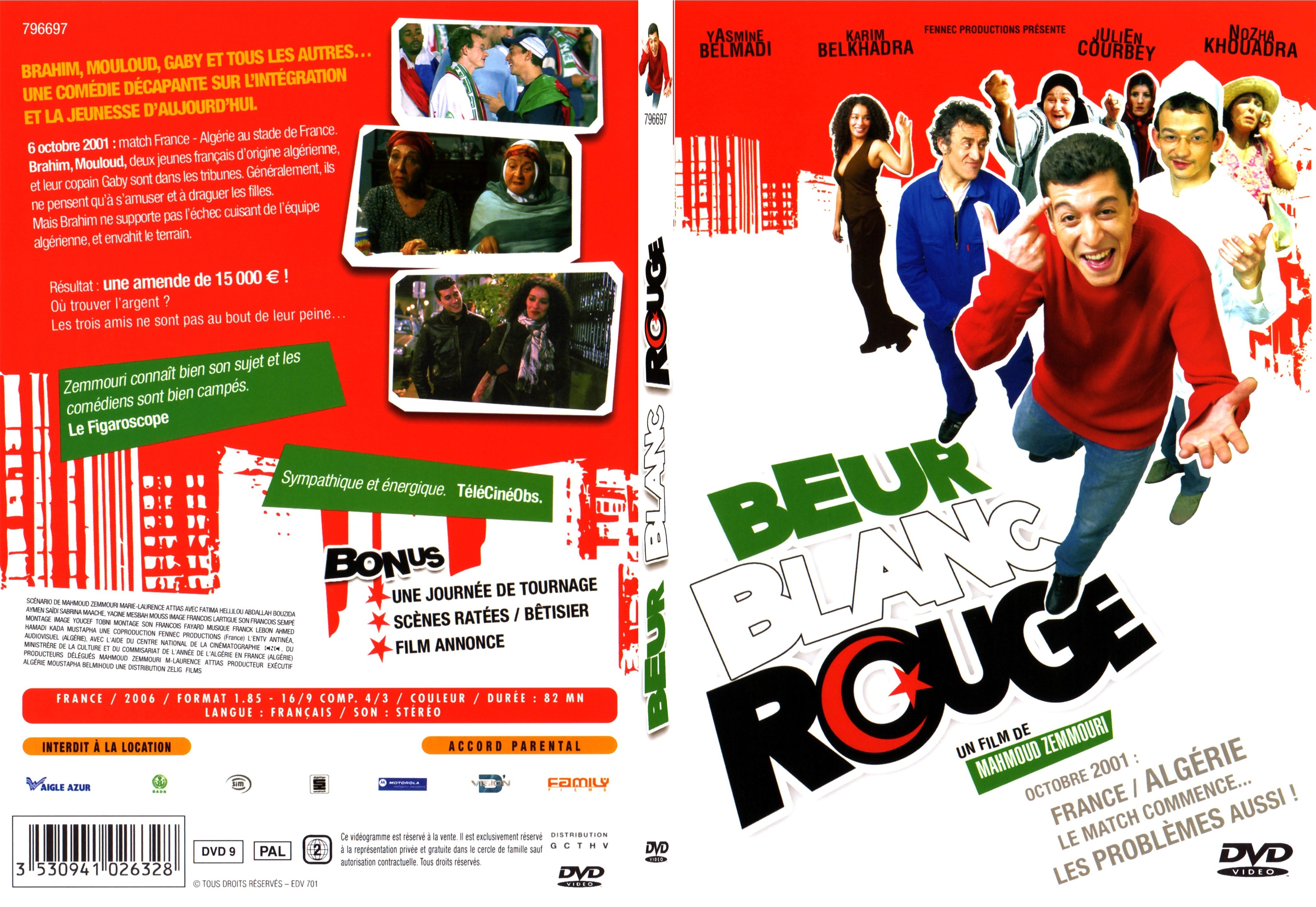 Jaquette DVD Beur Blanc Rouge - SLIM