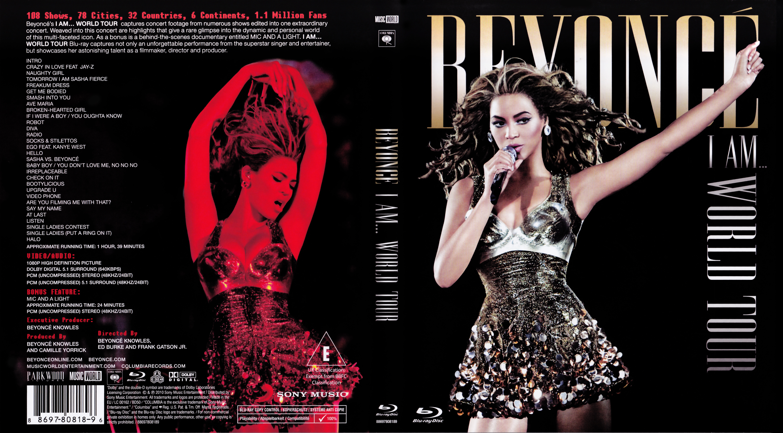 Jaquette DVD Beyonc I am world tour (BLU-RAY)