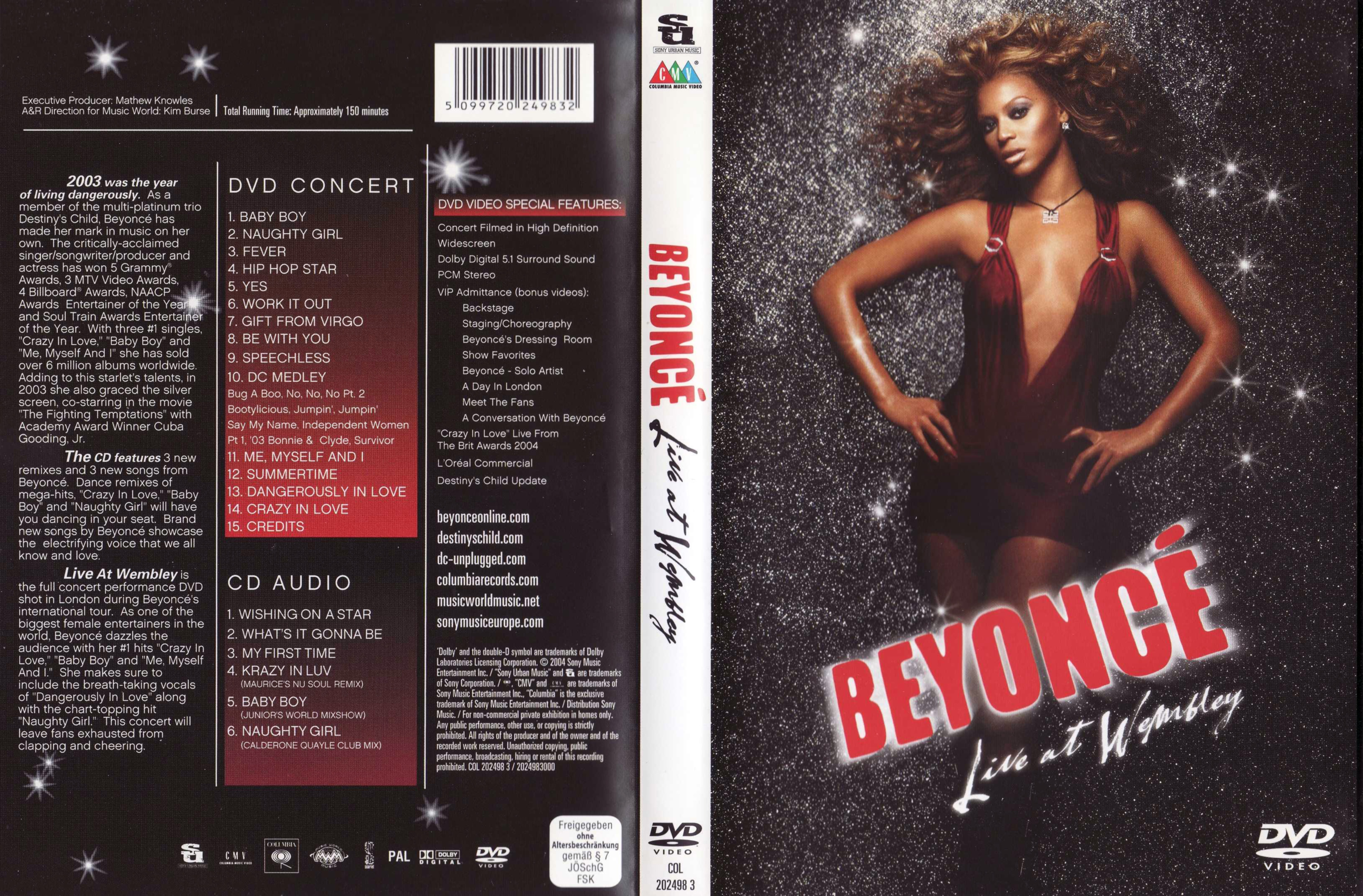 Jaquette DVD Beyonce Live at Wembley