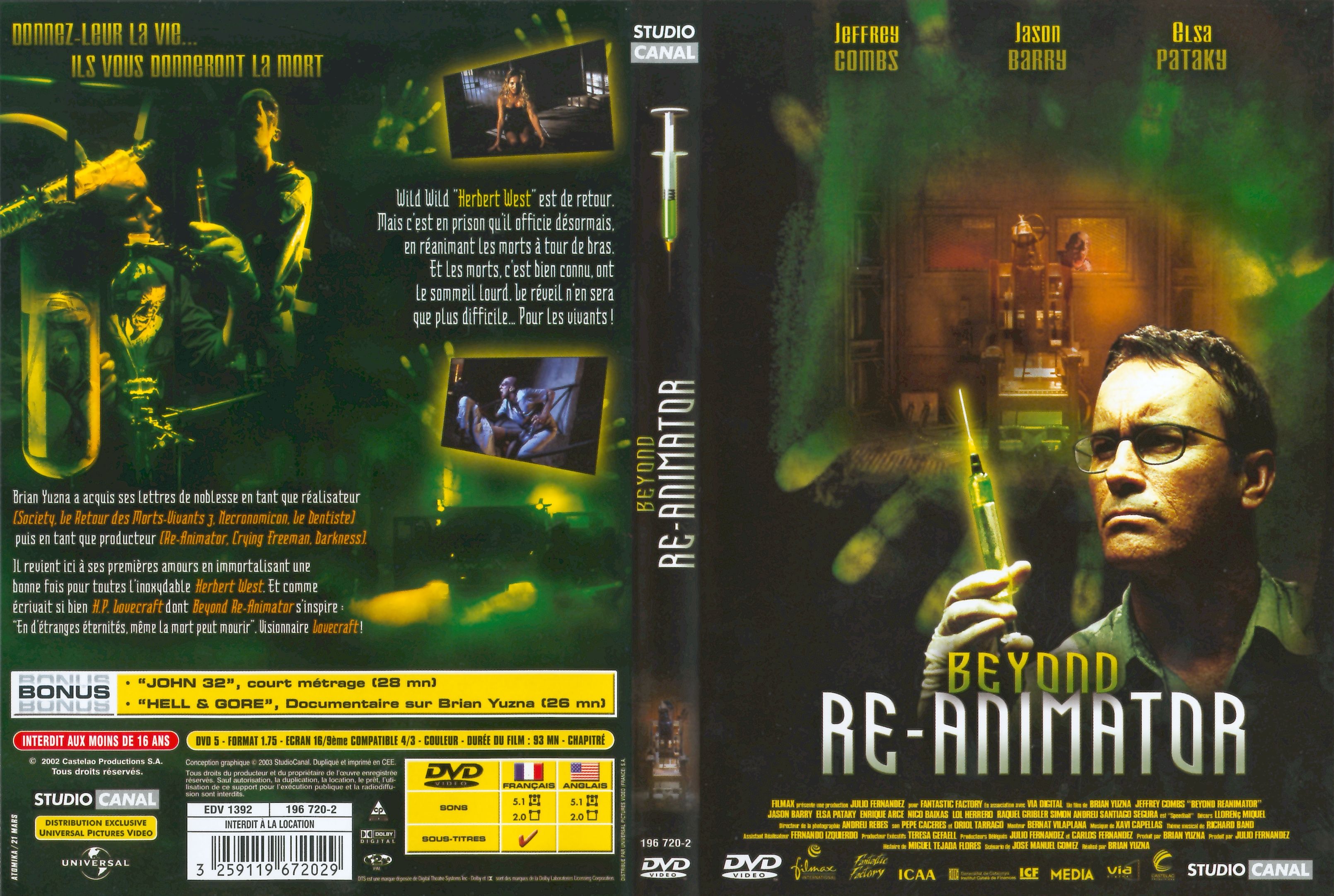 Jaquette DVD Beyond re-animator