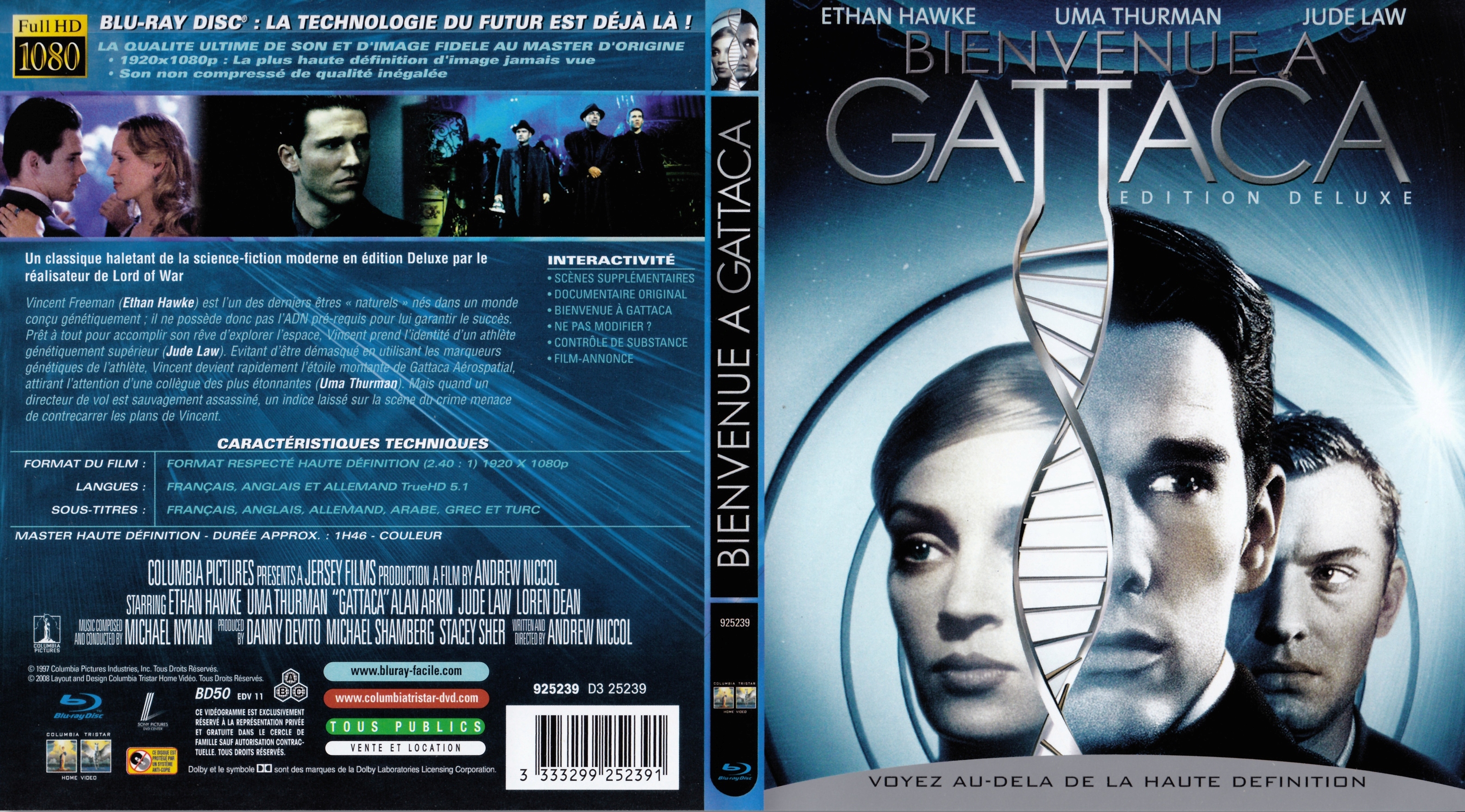 Jaquette DVD Bienvenue  Gattaca (BLU-RAY) v2