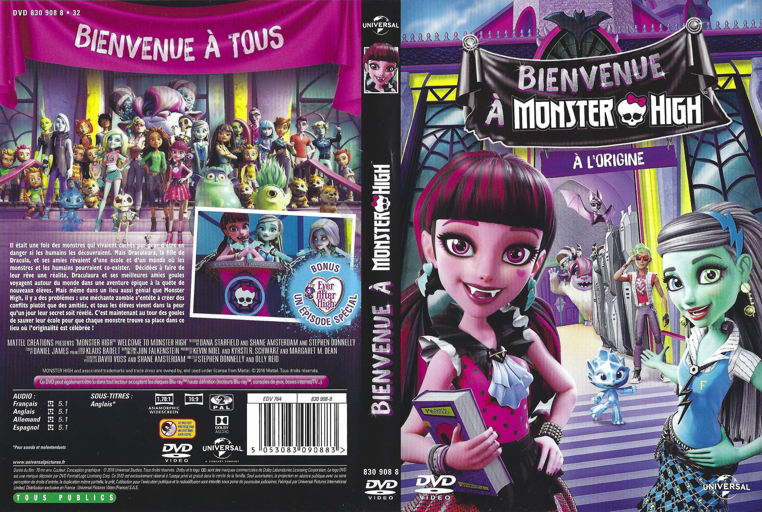 Jaquette DVD Bienvenue  Monster High