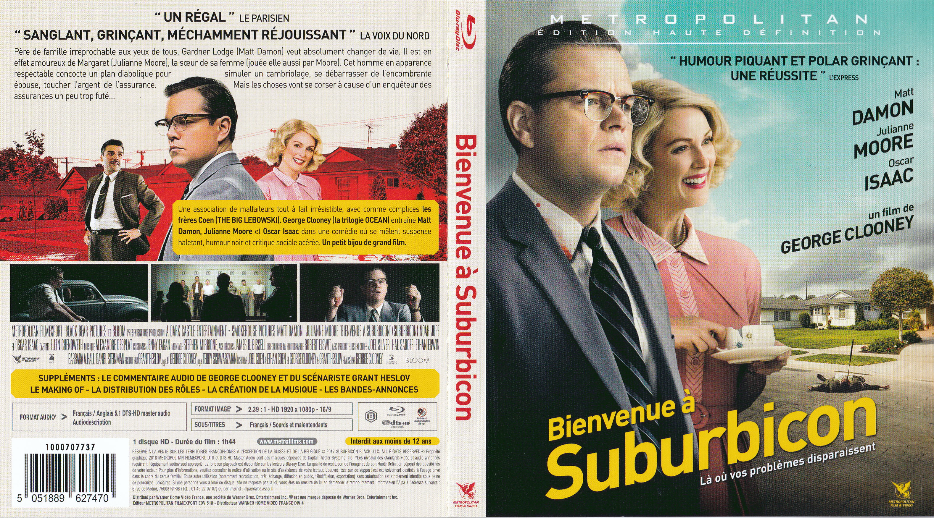 Jaquette DVD Bienvenue a Suburbicon (BLU-RAY)